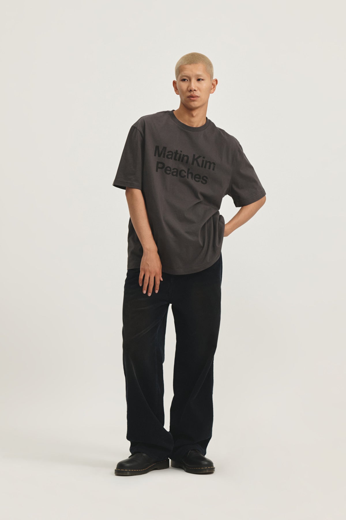 Matin Kim - Peaches Logo Graphic Top (Charcoal) product image 11 | TRAB K-Fashion Australia
