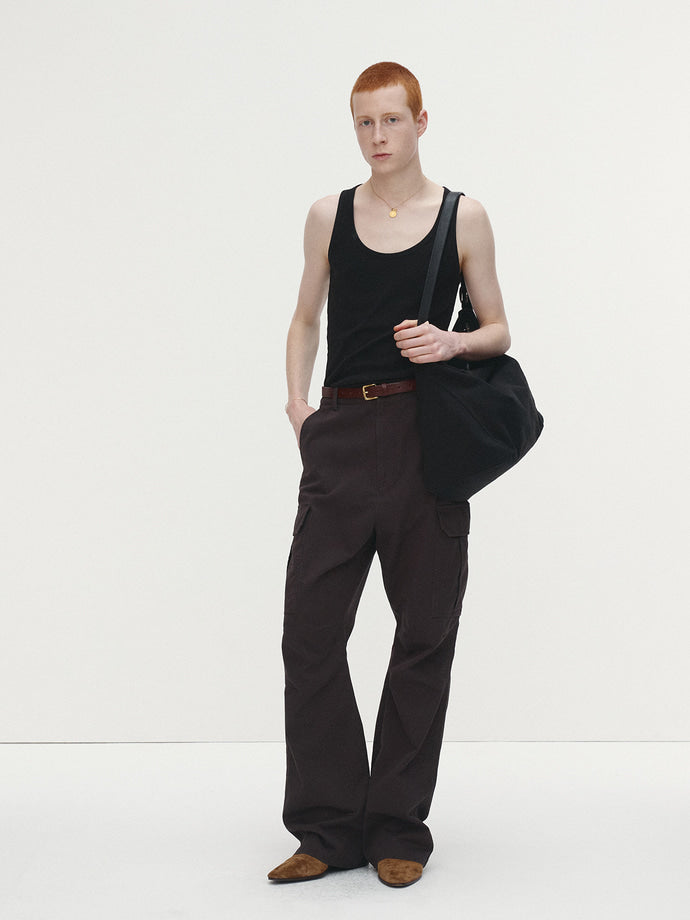 Tonywack - Washed Cotton Loose Flared Cargo Pants (Ebony) product image 1 | TRAB K-Fashion Australia