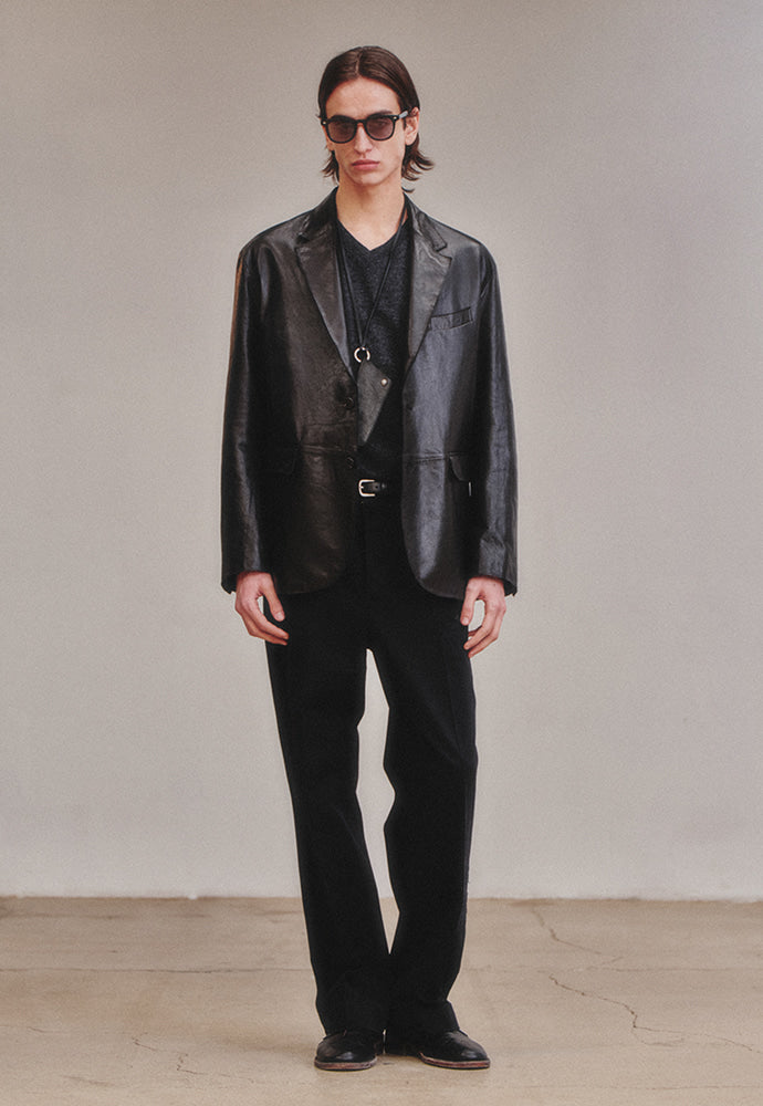Art if acts - Vegetable Leather Cutting Blazer_Italy Lambskin (Black) product image 3 | TRAB K-Fashion Australia