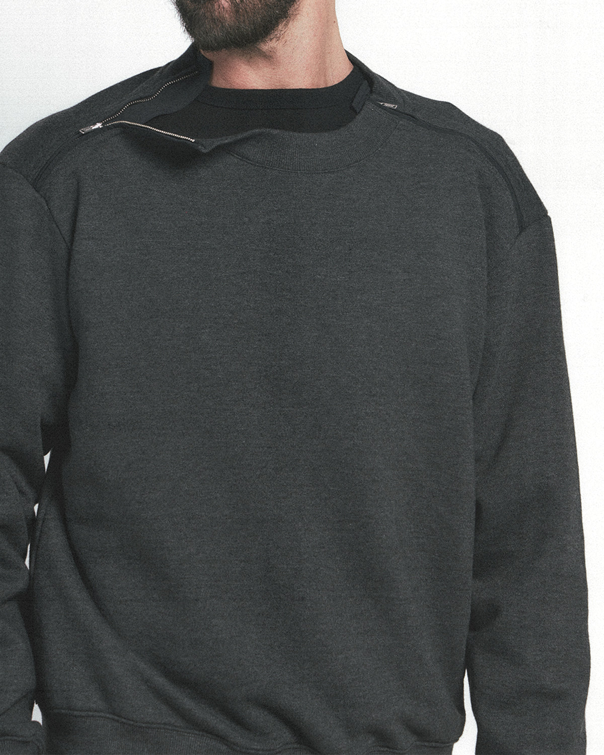 Eastlogue - Army Double Zip Sweat Shirts (Charcoal) product image 3 | TRAB K-Fashion Australia
