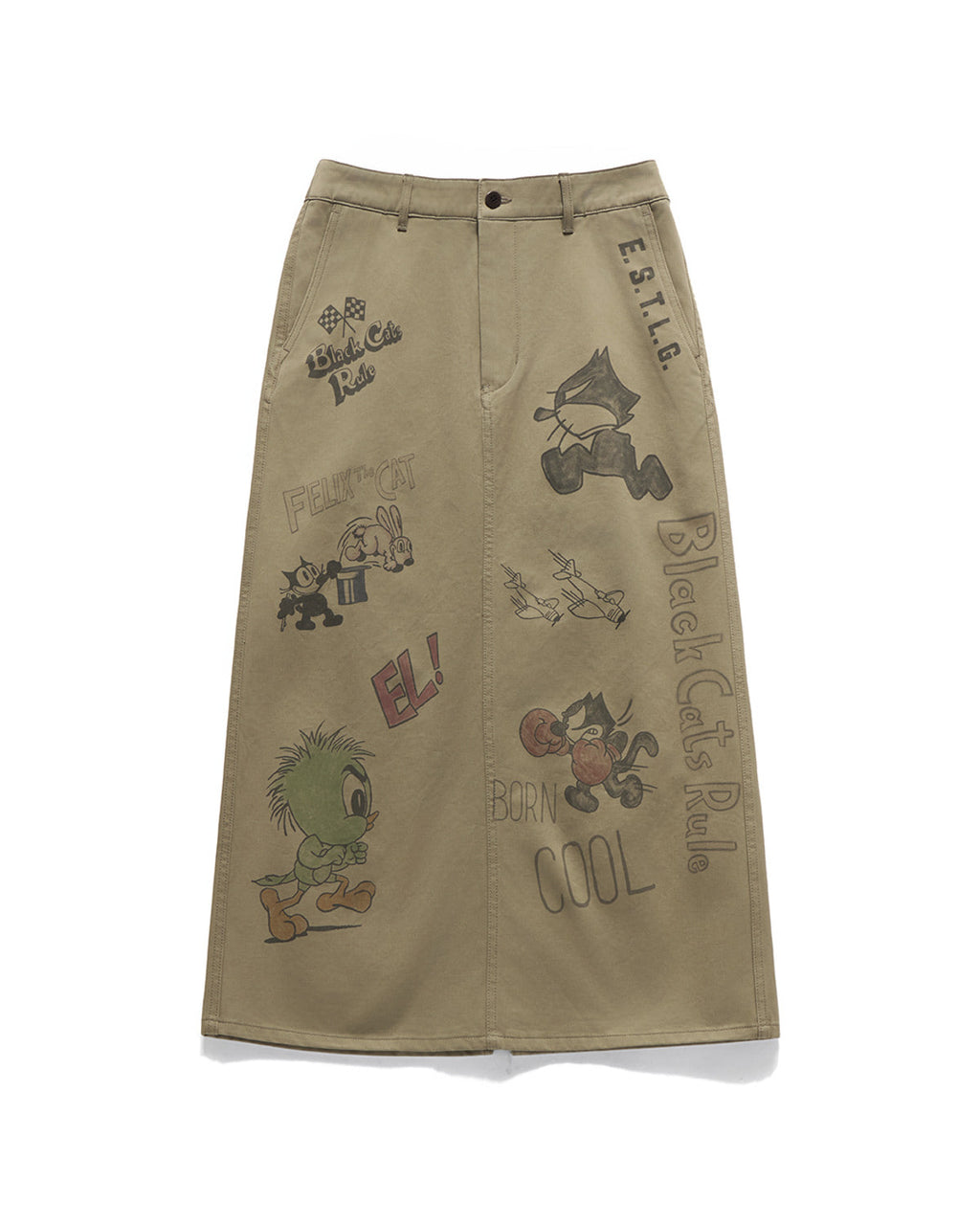 Eastlogue - Felix Vintage Printing Skirt (Beige) product image 1 | TRAB K-Fashion Australia