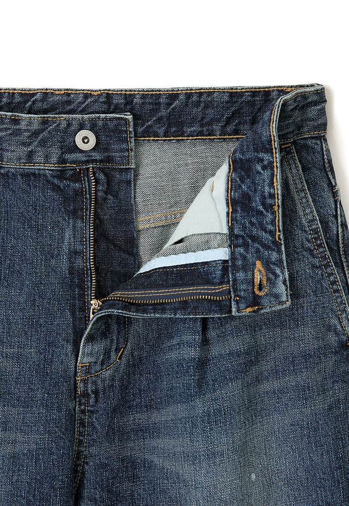 Art if acts - Damaged One Tuck Curve Denim Pants (Indigo) product image 12 | TRAB K-Fashion Australia