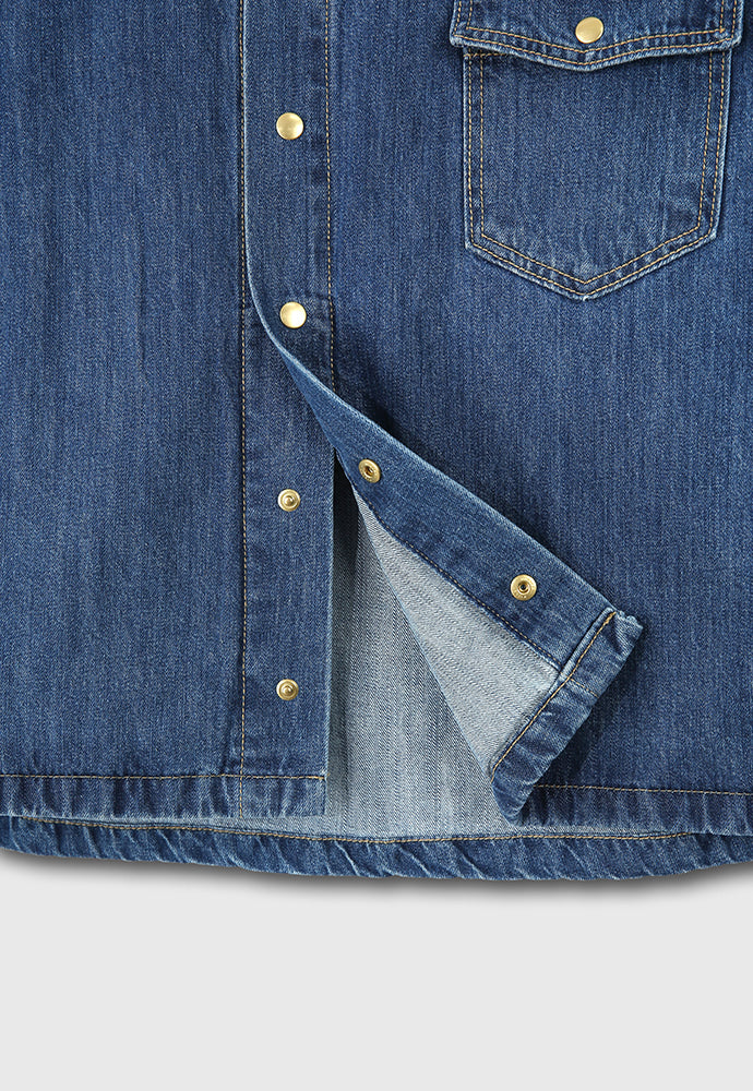 Tonywack - One Pocket Cropped Denim Blouson (Mid Blue) product image 14 | TRAB K-Fashion Australia