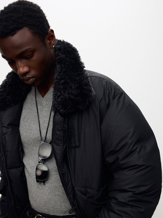 Tonywack - Shearling Collar Puffer Blouson (Black) product image 5 | TRAB K-Fashion Australia