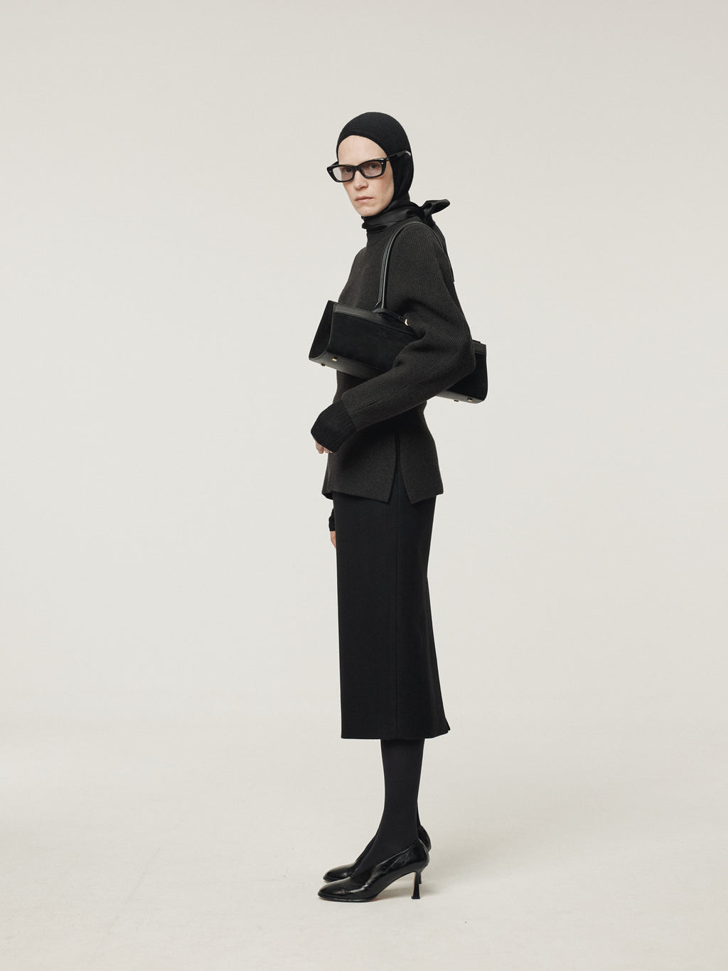 Recto - Volume Sleeve Structured Knit Top (Charcoal Grey) product image 3 | TRAB K-Fashion Australia