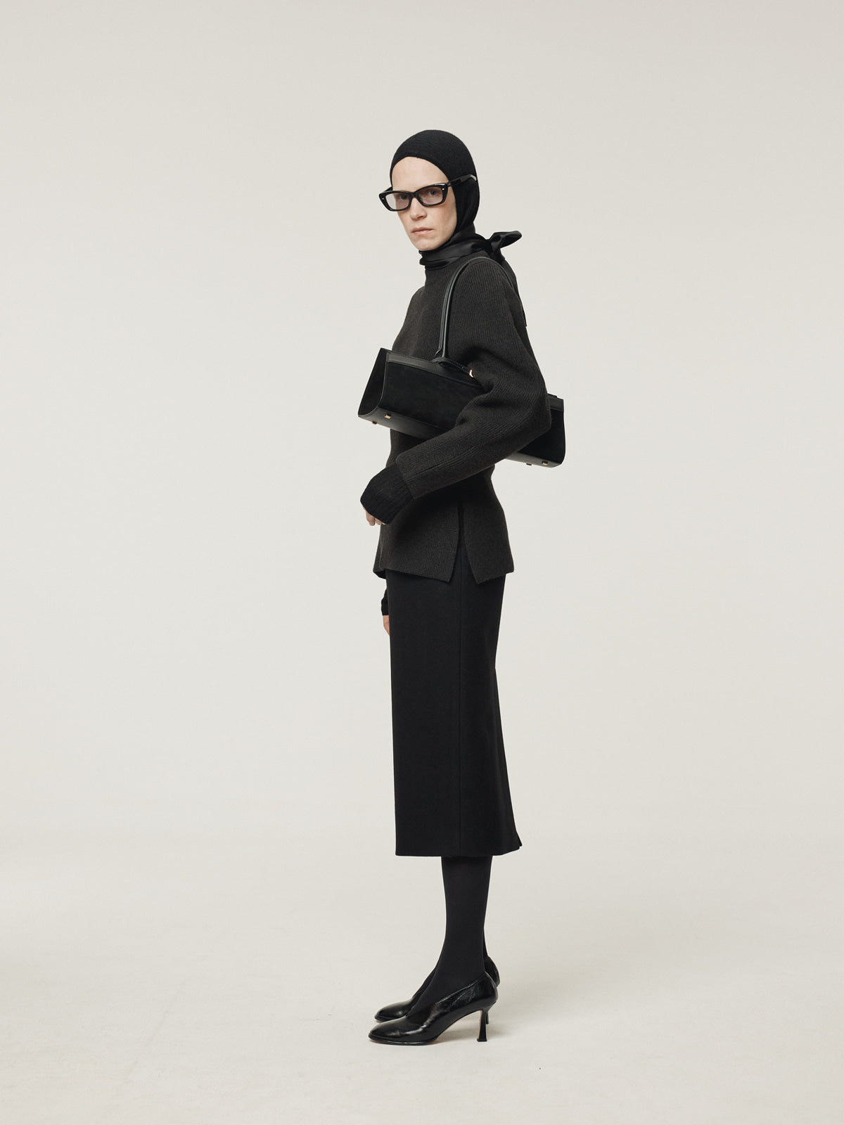 Recto - Volume Sleeve Structured Knit Top (Charcoal Grey) product image 3 | TRAB K-Fashion Australia