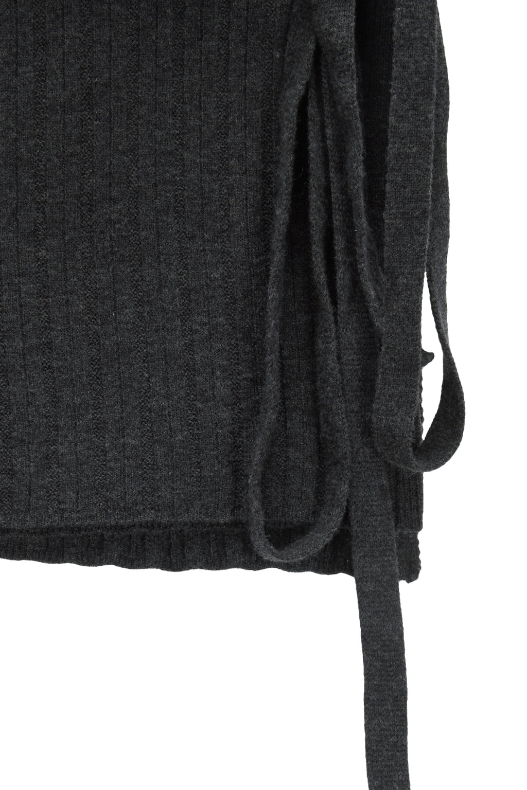 Matin Kim - Layered Knit String Wrap Skirt (Charcoal) product image 4 | TRAB K-Fashion Australia