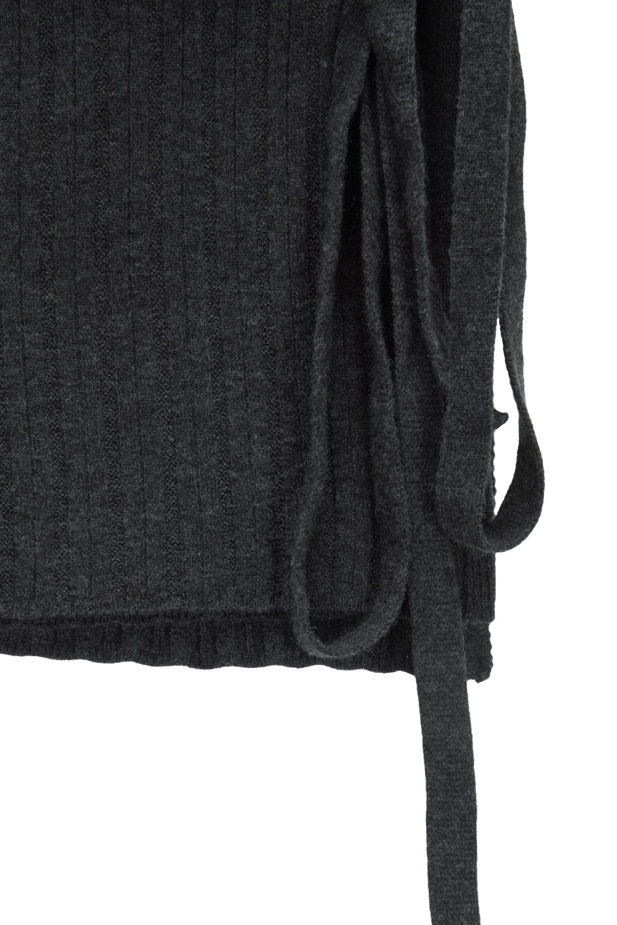 Matin Kim - Layered Knit String Wrap Skirt (Charcoal) product image 4 | TRAB K-Fashion Australia