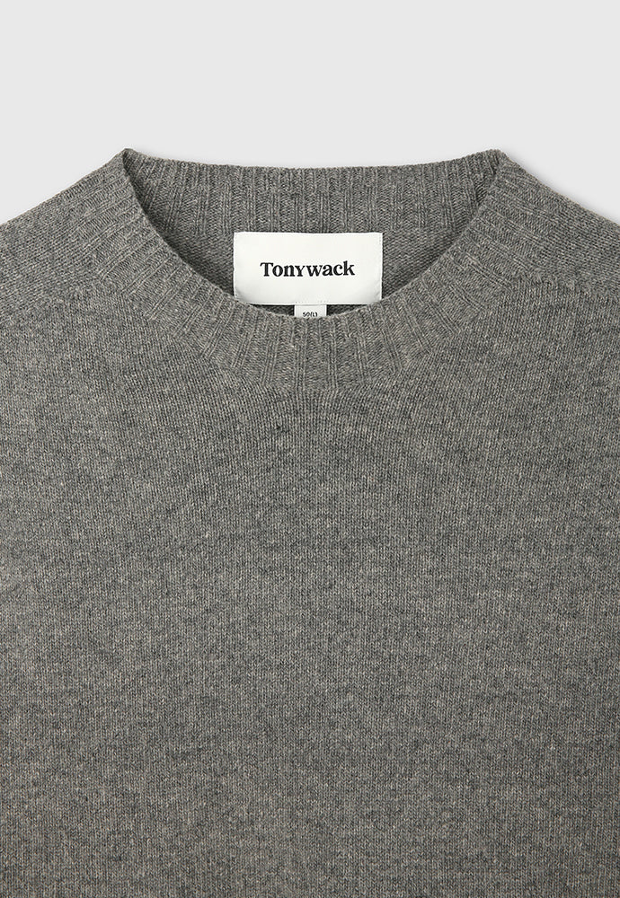 Tonywack - Cashmere Whole Garment Saddle Neck Sweater (Warm Grey) product image 9 | TRAB K-Fashion Australia