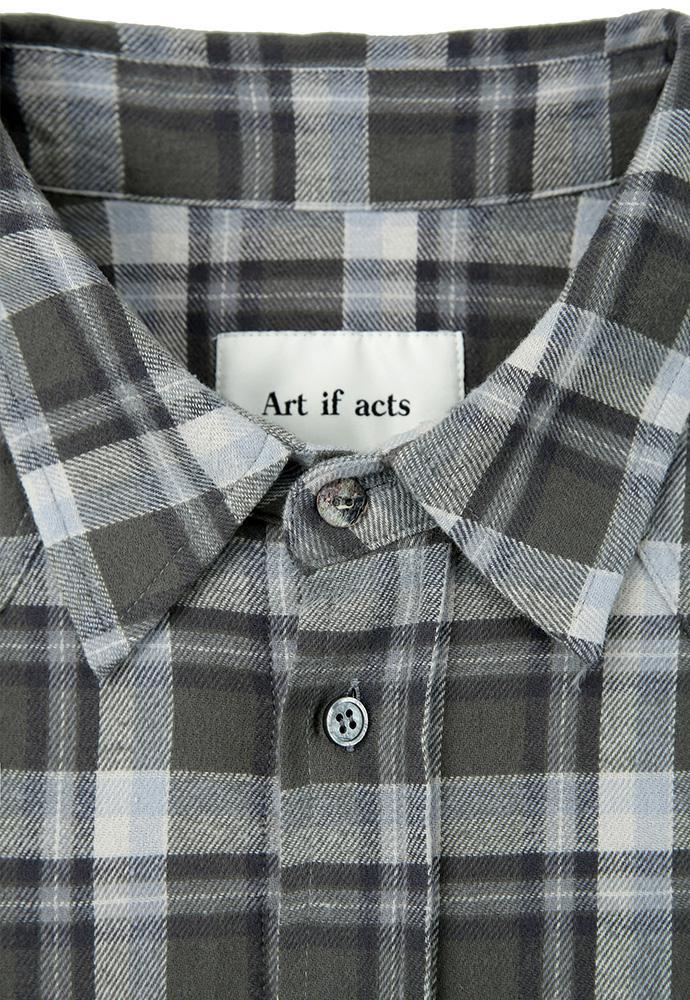 Art if acts - Washed Check Western Shirt (Khaki/Grey) product image 12 | TRAB K-Fashion Australia