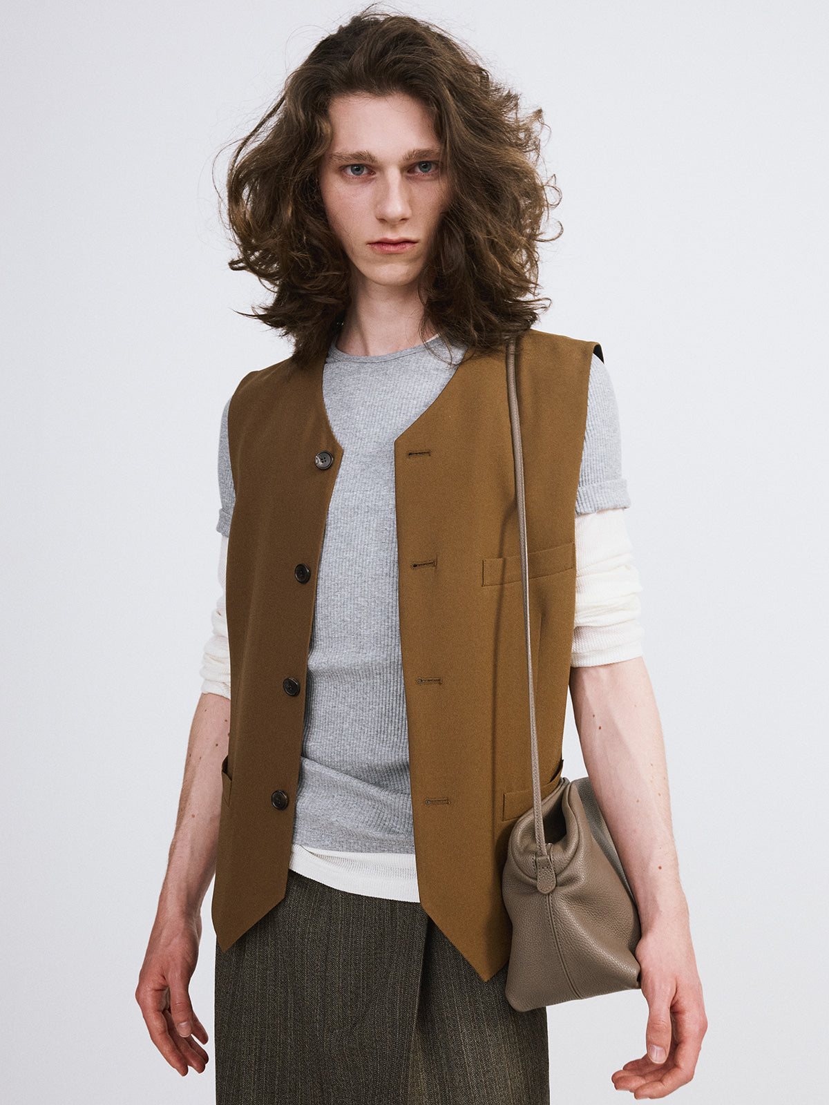 Recto - Strap Detail Suit Vest (Ochre) product image 2 | TRAB K-Fashion Australia