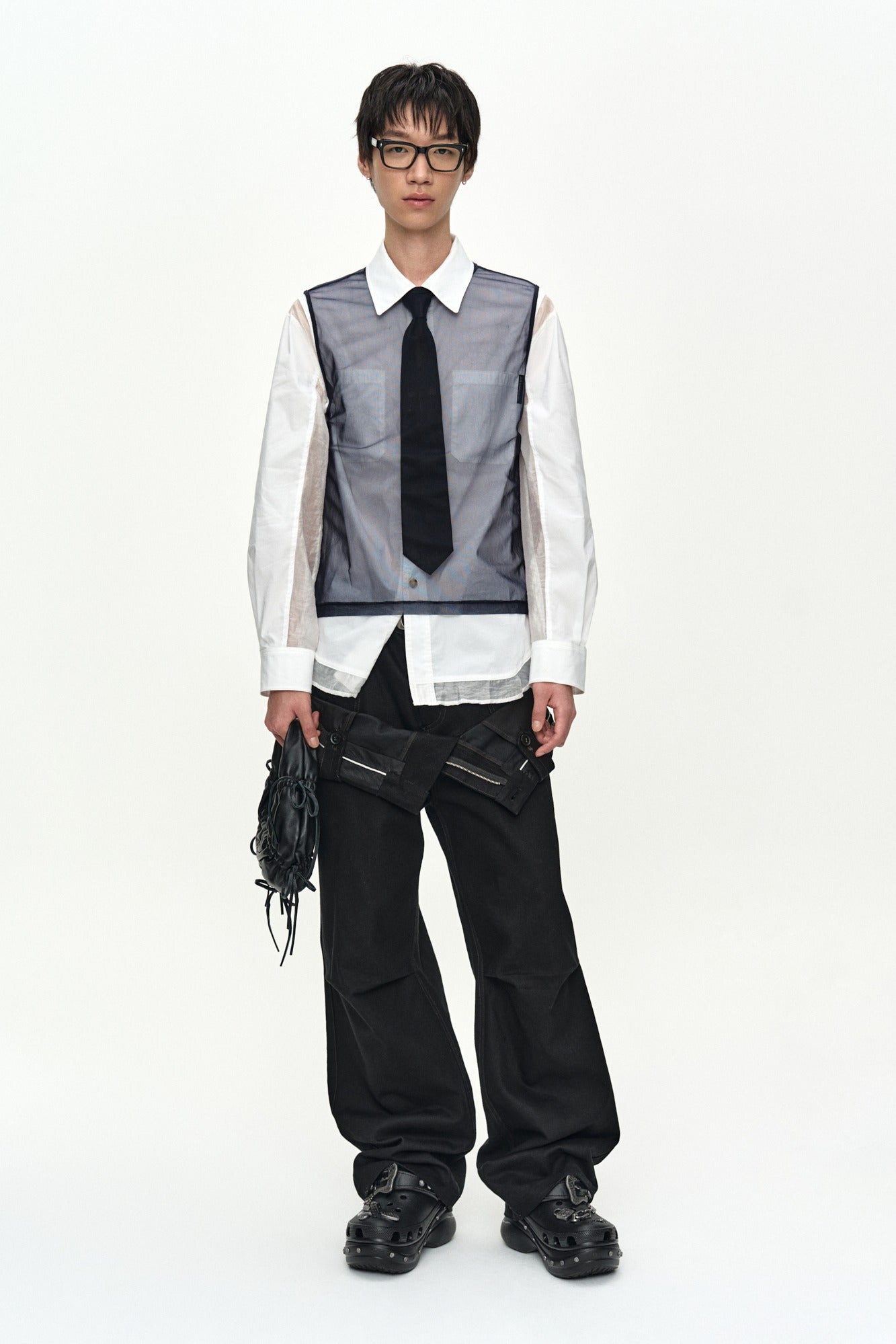 Andersson Bell - Double Waistband Wide-Leg Trousers (Black) product image 1 | TRAB K-Fashion Australia