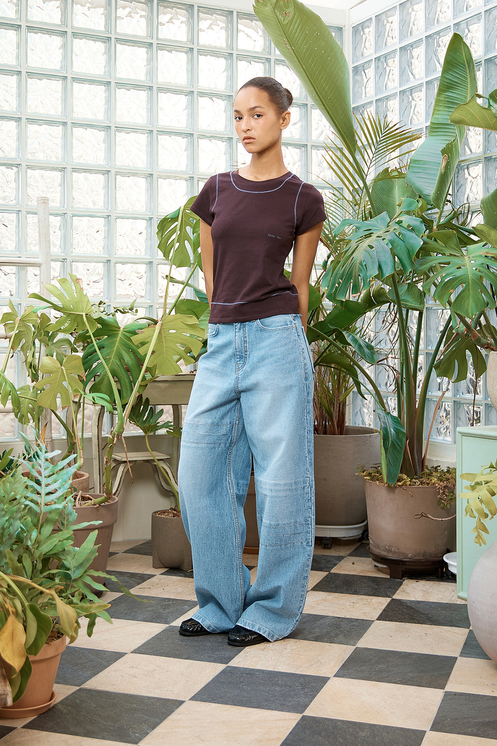 Matin Kim - Unbalance Cut Point Denim Pants (Blue) product image 10 | TRAB K-Fashion Australia