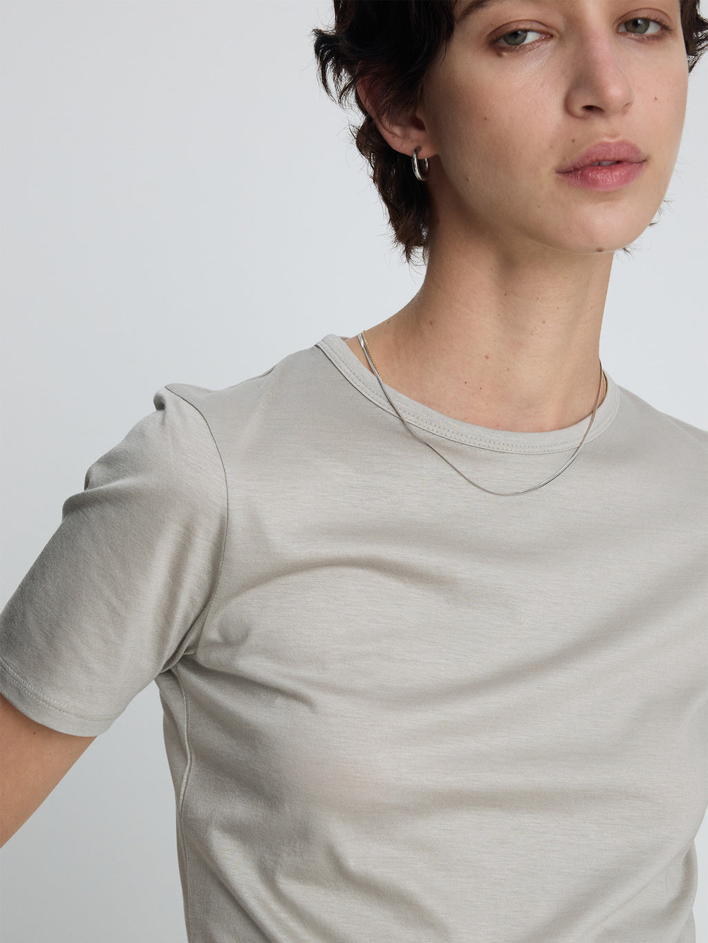 Tonywack - Tencel Short Sleeve T-Shirt (Light Grey) product image 5 | TRAB K-Fashion Australia