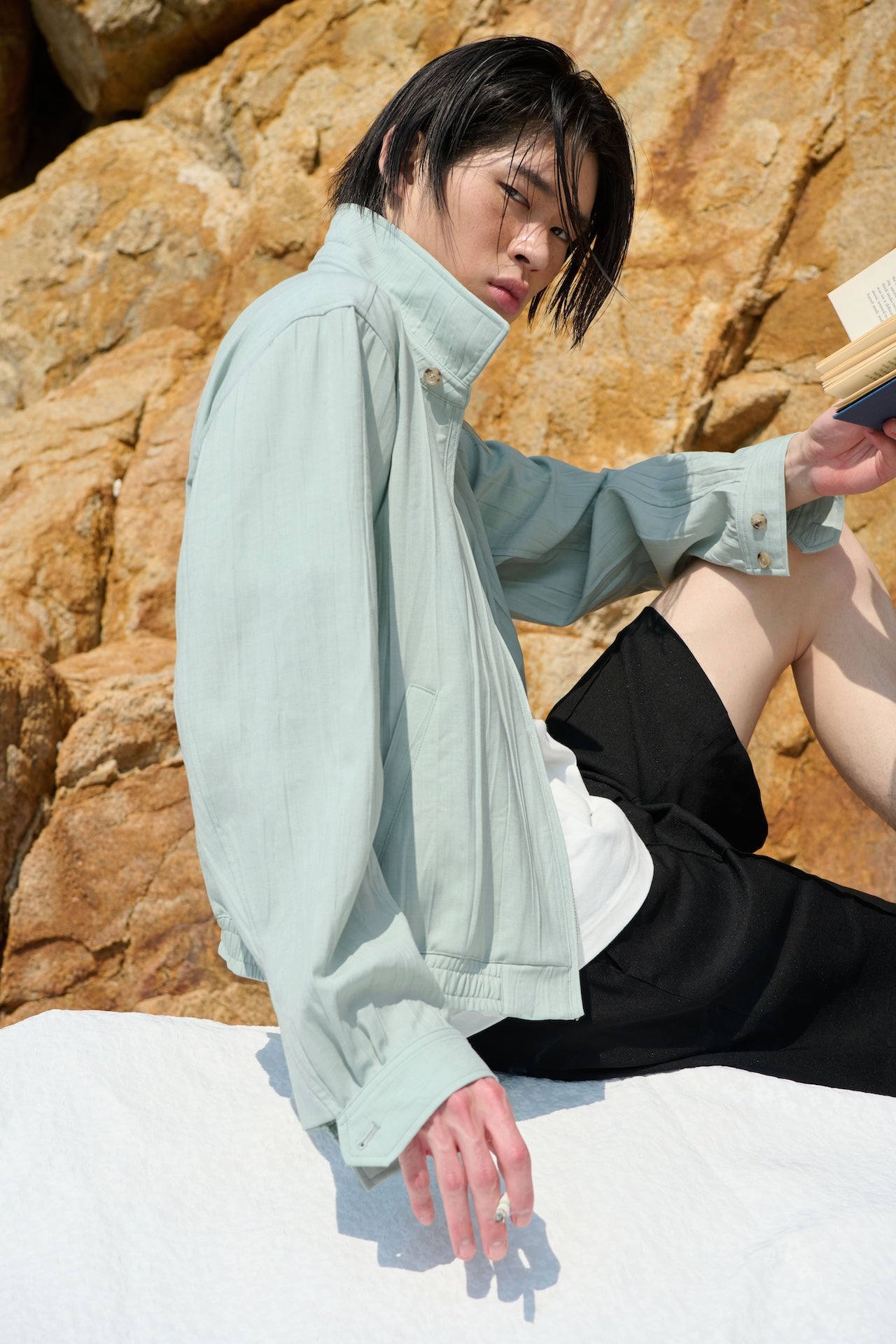 STU - Pleats Swing Jacket (Light Blue) product image 9 | TRAB K-Fashion Australia