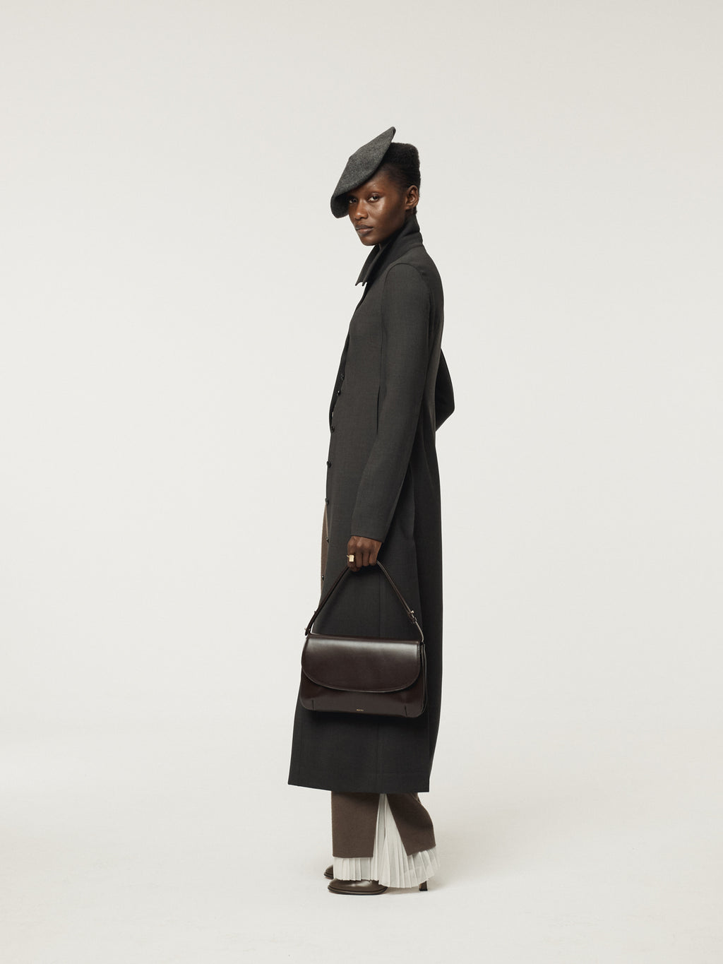 Recto - Pleats Layered Wool Pants (Greyish Khaki) product image 3 | TRAB K-Fashion Australia