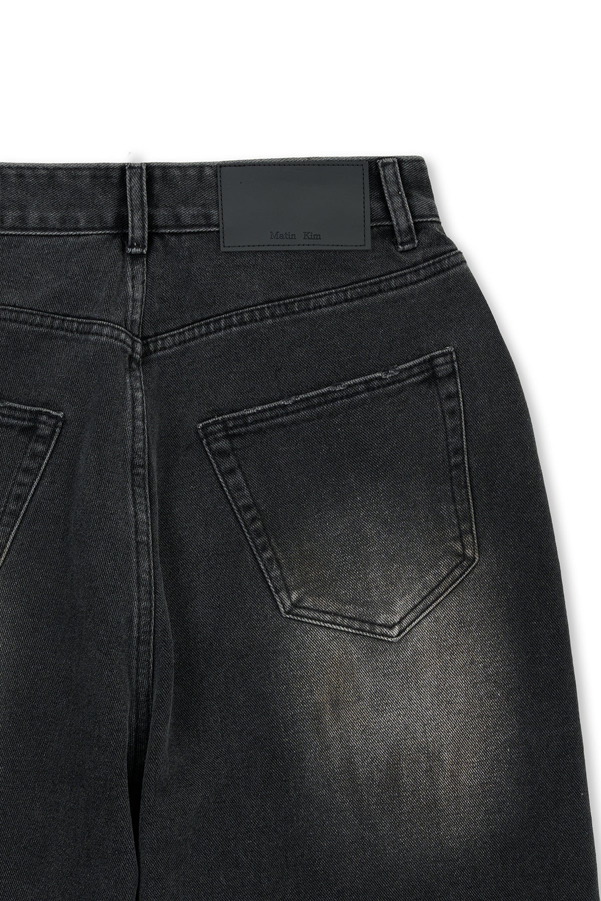 Matin Kim - Vintage Dirty Washed Denim Pants (Black) product image 4 | TRAB K-Fashion Australia