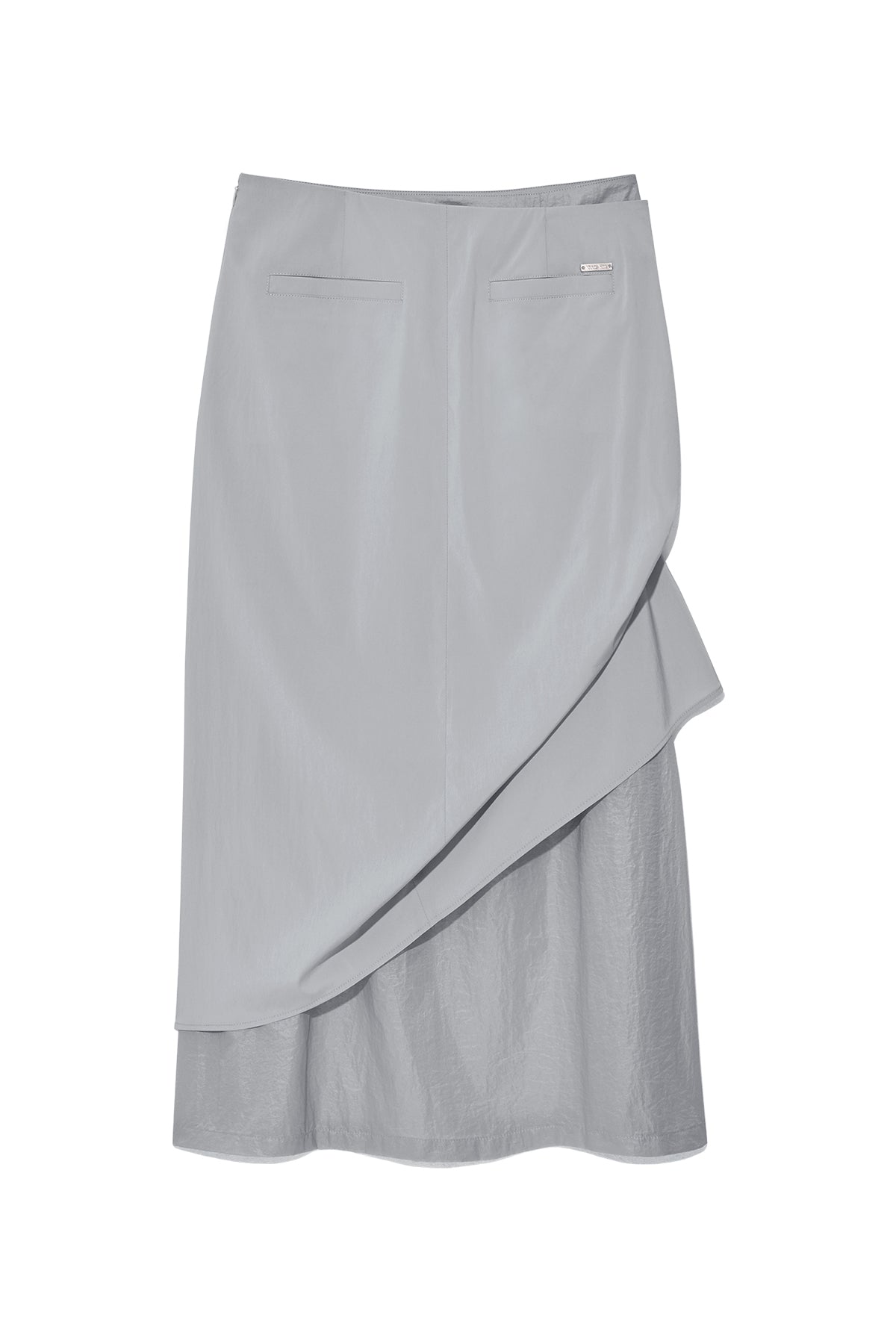 Matin Kim - Shirring Layered Maxi Skirt (Light Grey) product image 2 | TRAB K-Fashion Australia