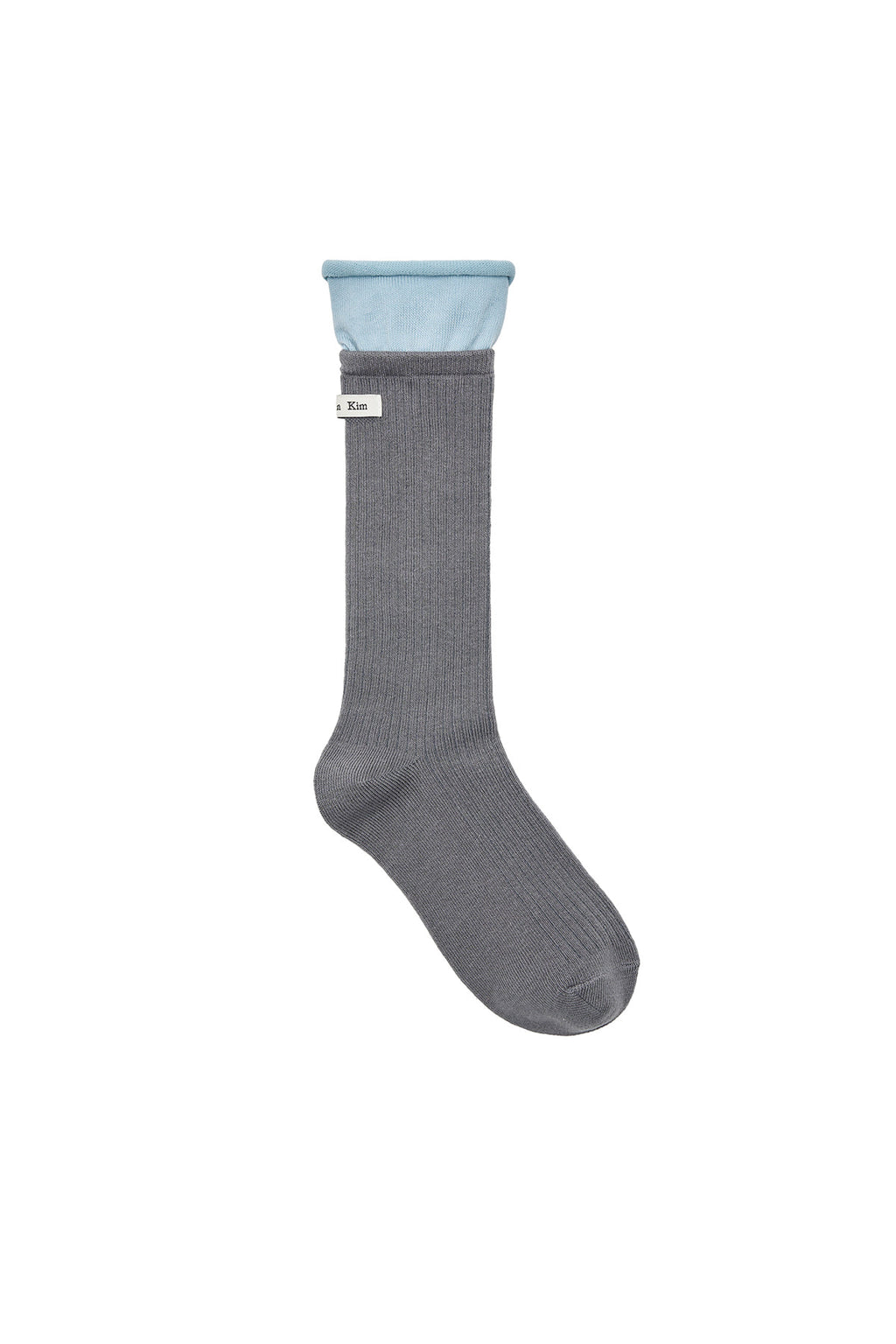 Matin Kim - Two Tone Layered Socks (Charcoal) product image 1 | TRAB K-Fashion Australia