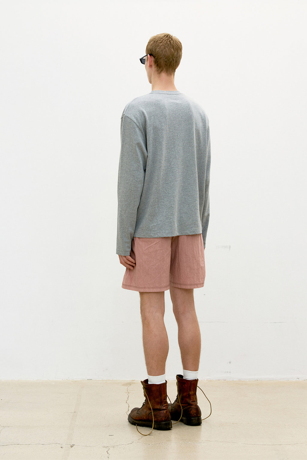 Coor - One-Pocket Long Sleeve Henley T-Shirt (Melange Gray) product image 4 | TRAB K-Fashion Australia