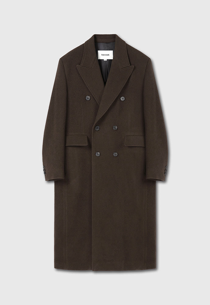Tonywack - Textured Wool And Cashmere Double-Breasted Coat (Dark Brown) product image 9 | TRAB K-Fashion Australia