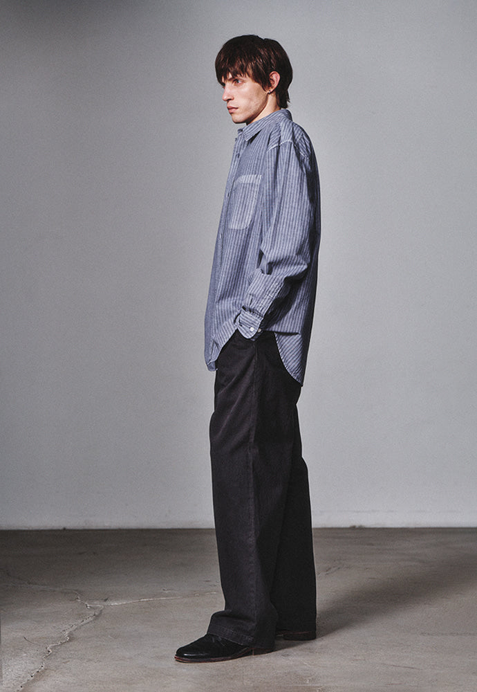 Art if acts - Pigment-Dyed Stripe Shirt (Violet Grey) product image 2 | TRAB K-Fashion Australia