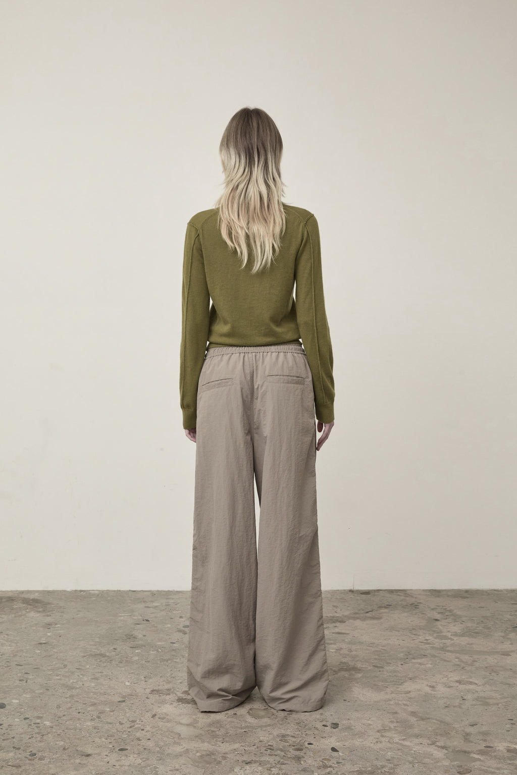 Matin Kim - Cashmere Blended Round Knit Pullover (Olive) product image 8 | TRAB K-Fashion Australia