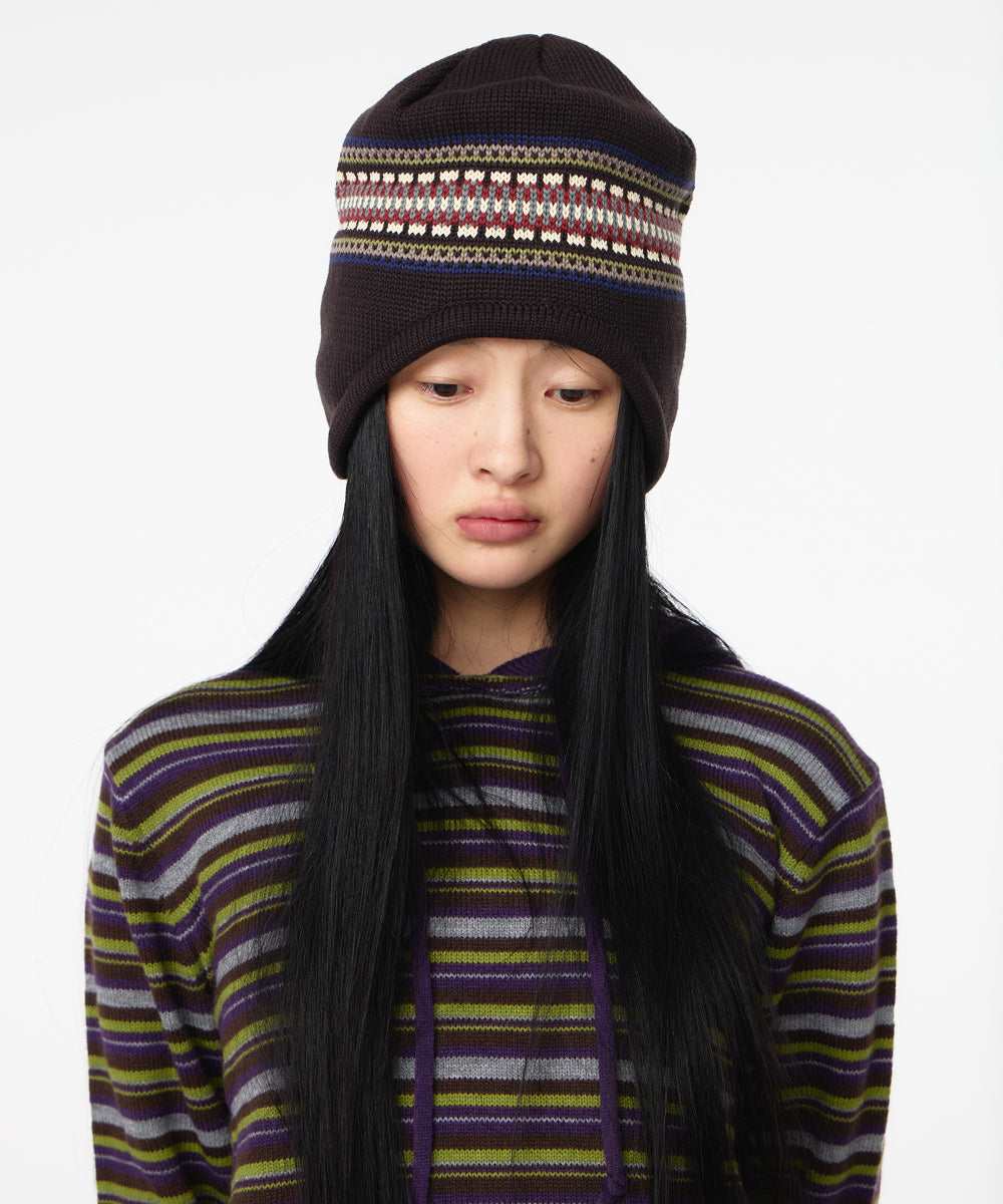 Coyseio - Stripe Knit Hoodie (Purple) product image 5 | TRAB K-Fashion Australia