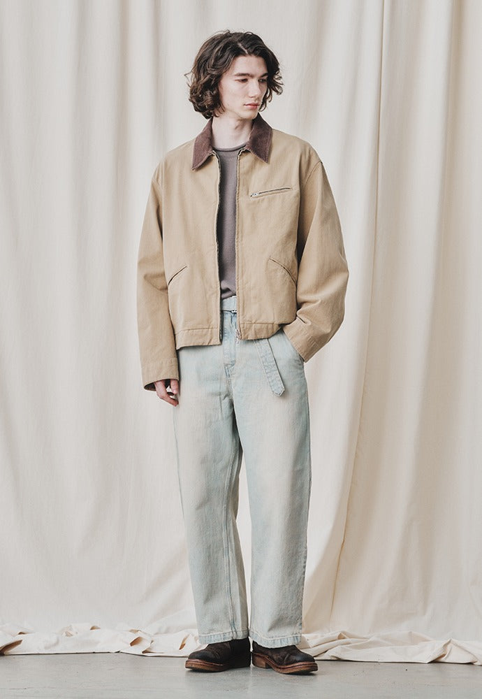 Art if acts - Belted Wide Denim Pants (Bleached Indigo) product image 1 | TRAB K-Fashion Australia