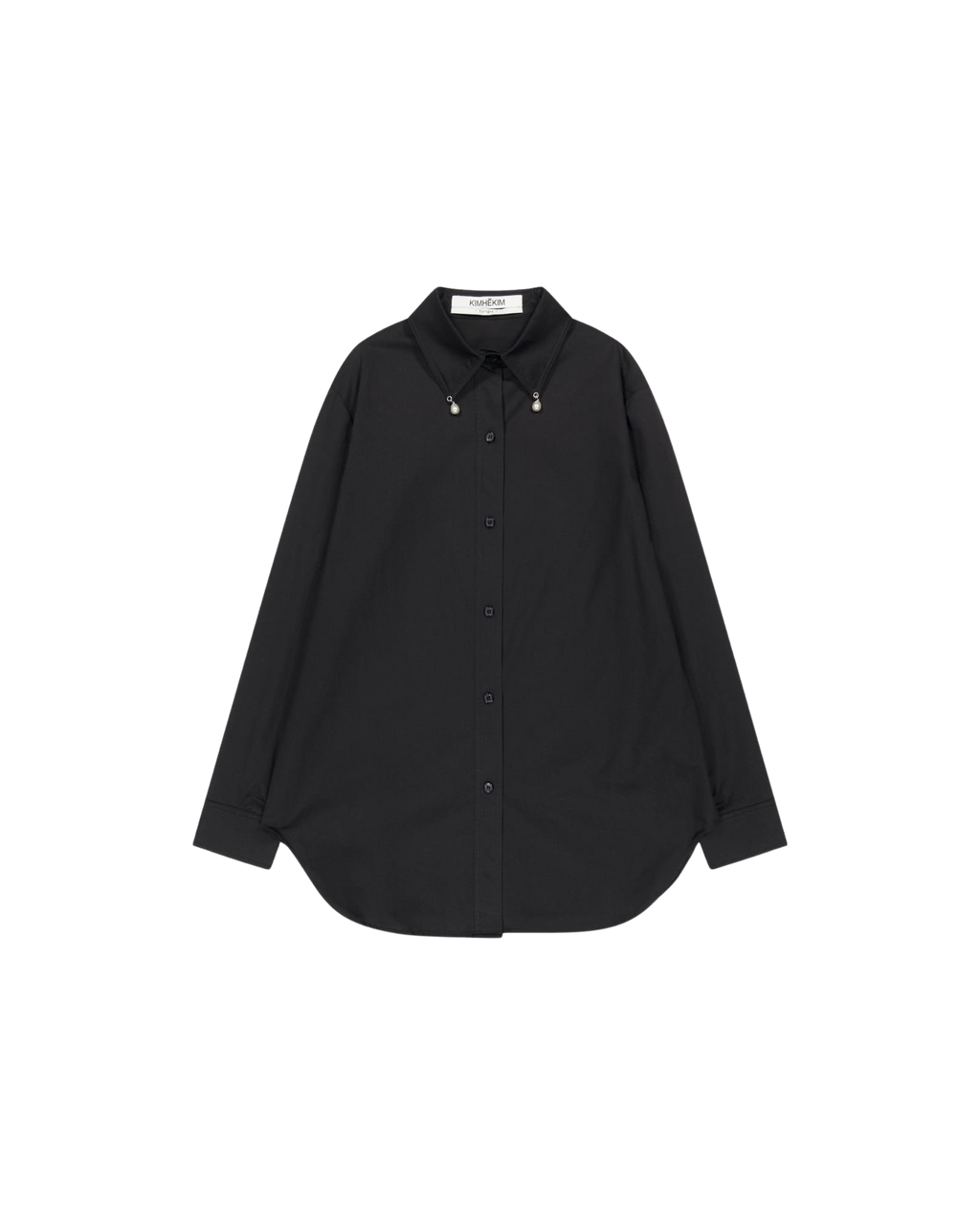 Kimhe Kim - Pearl Tear Drop Classic Shirt (Black) product image 2 | TRAB K-Fashion Australia