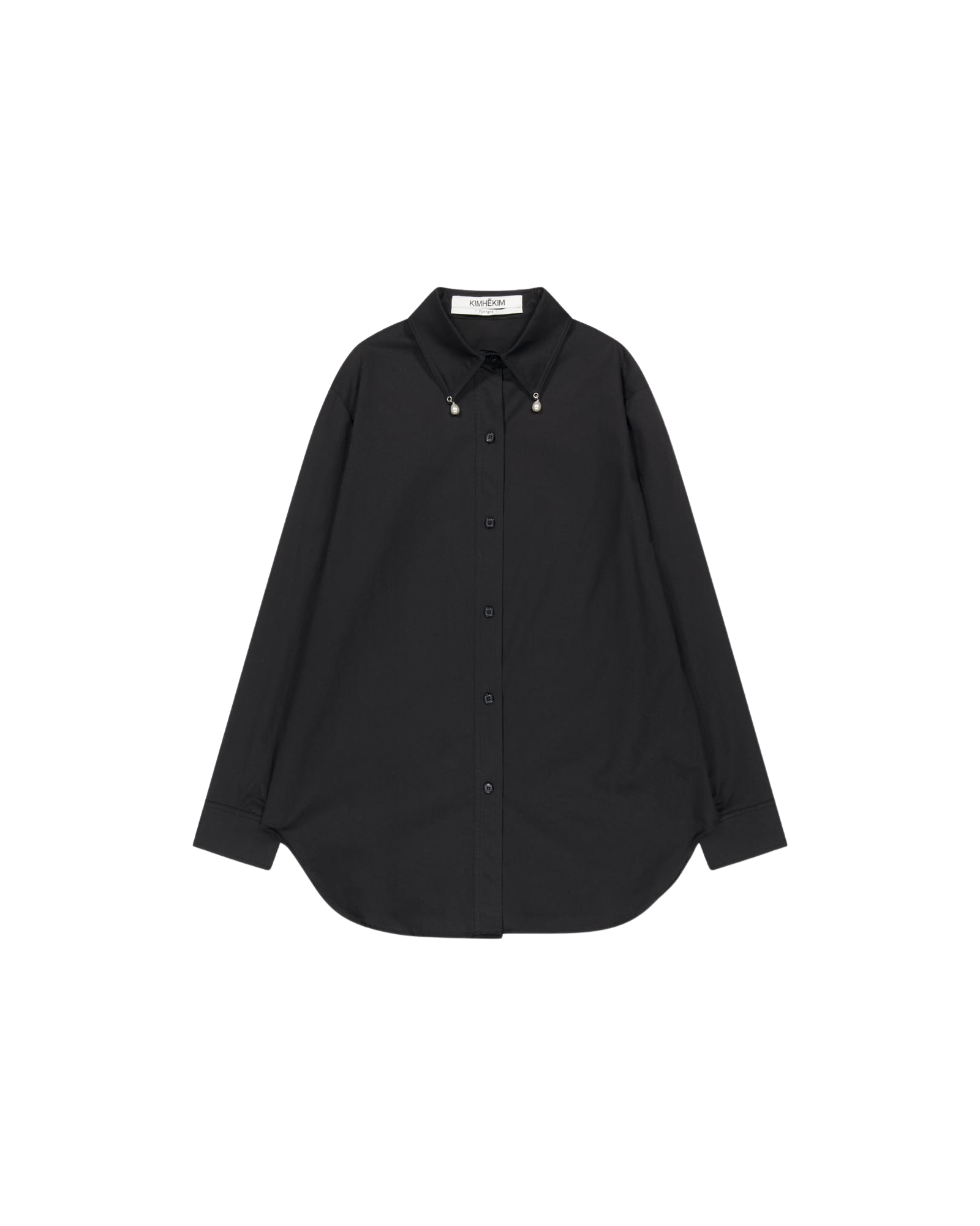 Kimhe Kim - Pearl Tear Drop Classic Shirt (Black) product image 2 | TRAB K-Fashion Australia