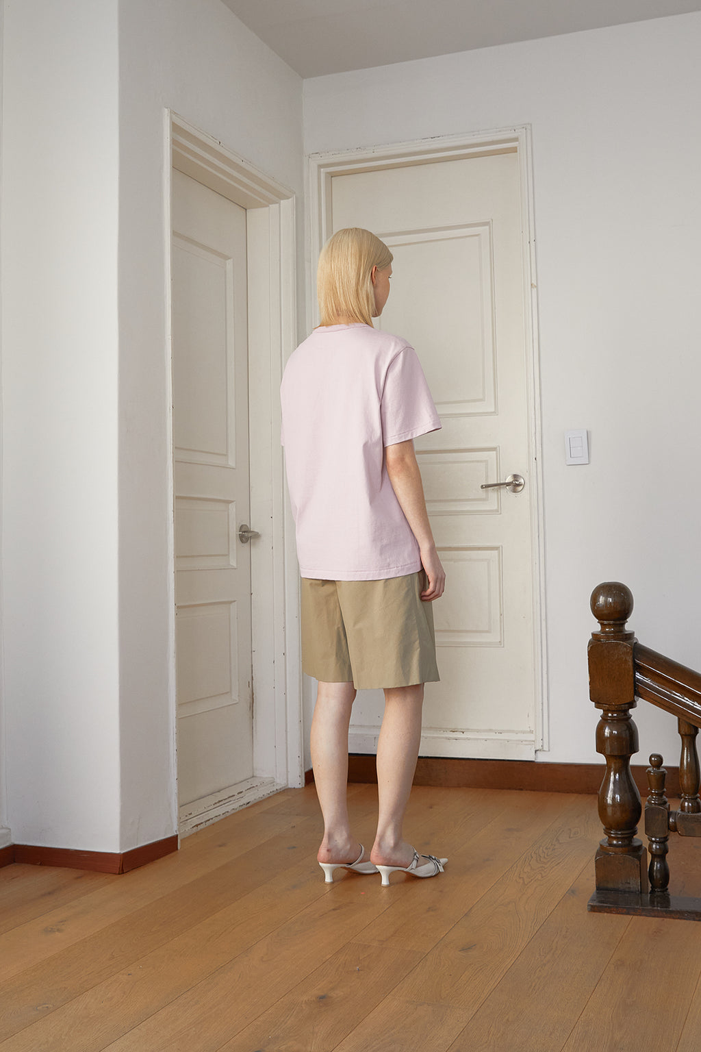 Matin Kim - Bermuda Wrap Skirt Pants (Beige) product image 8 | TRAB K-Fashion Australia