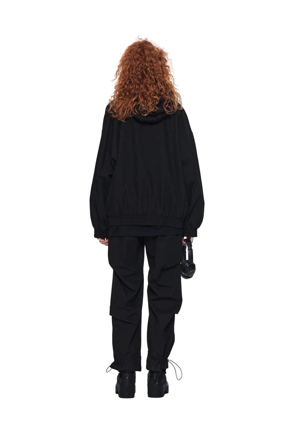 Matin Kim - Layered Hoody Balloon Jumper (Black) product image 7 | TRAB K-Fashion Australia