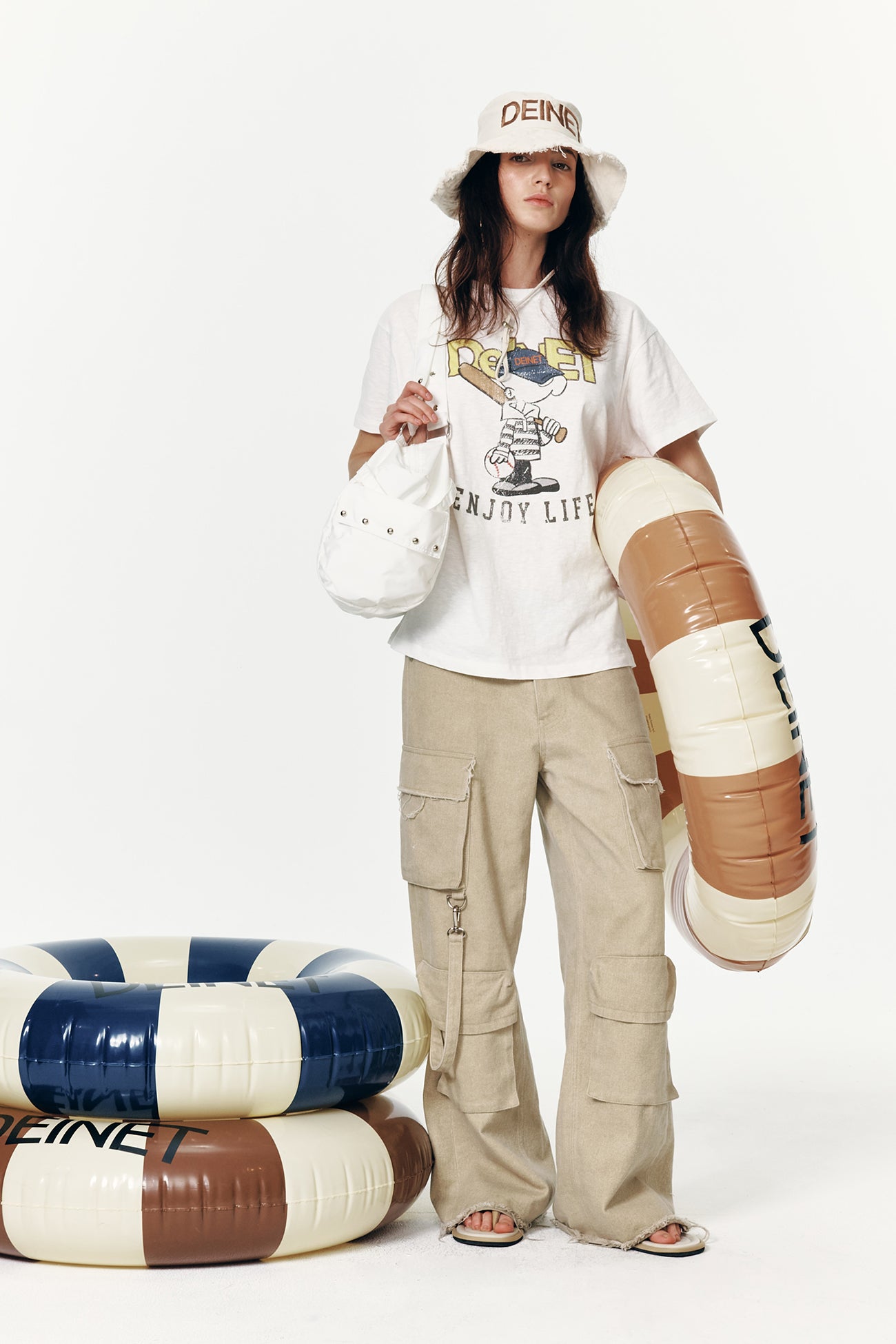 Deinet - Logo Duffle Bag (White) product image 5 | TRAB K-Fashion Australia