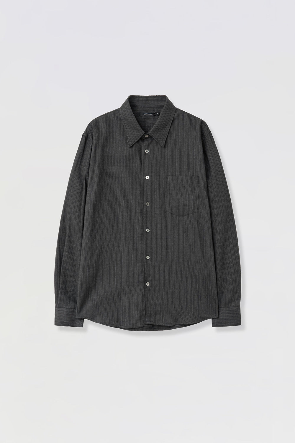 Hatchingroom - Shirring Shirt Vintage Stripe (Charcoal) product image 1 | TRAB K-Fashion Australia