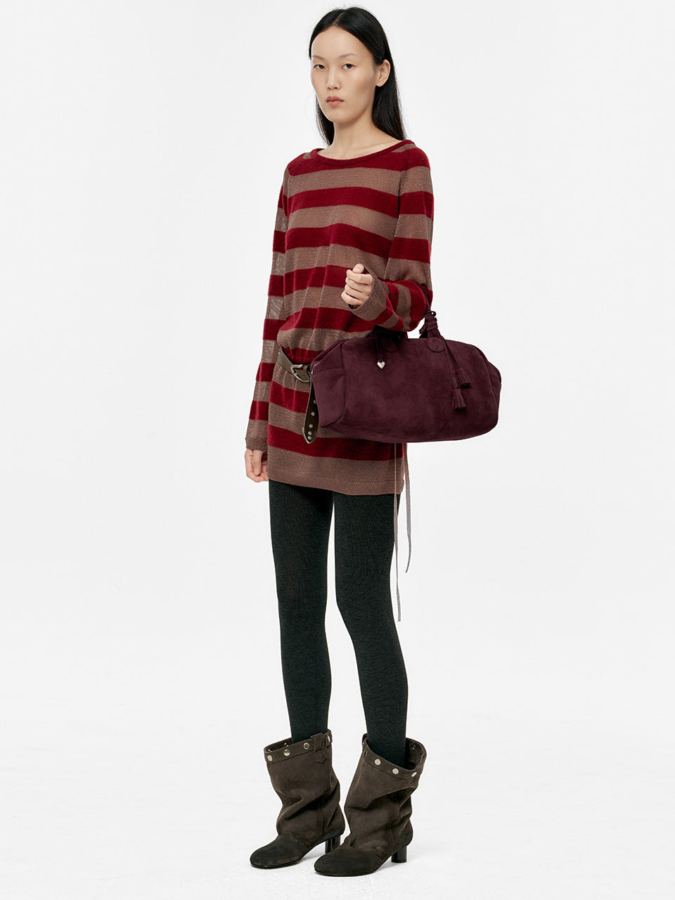Marge Sherwood - Soft Bowling Large (Wine Suede) product image 3 | TRAB K-Fashion Australia