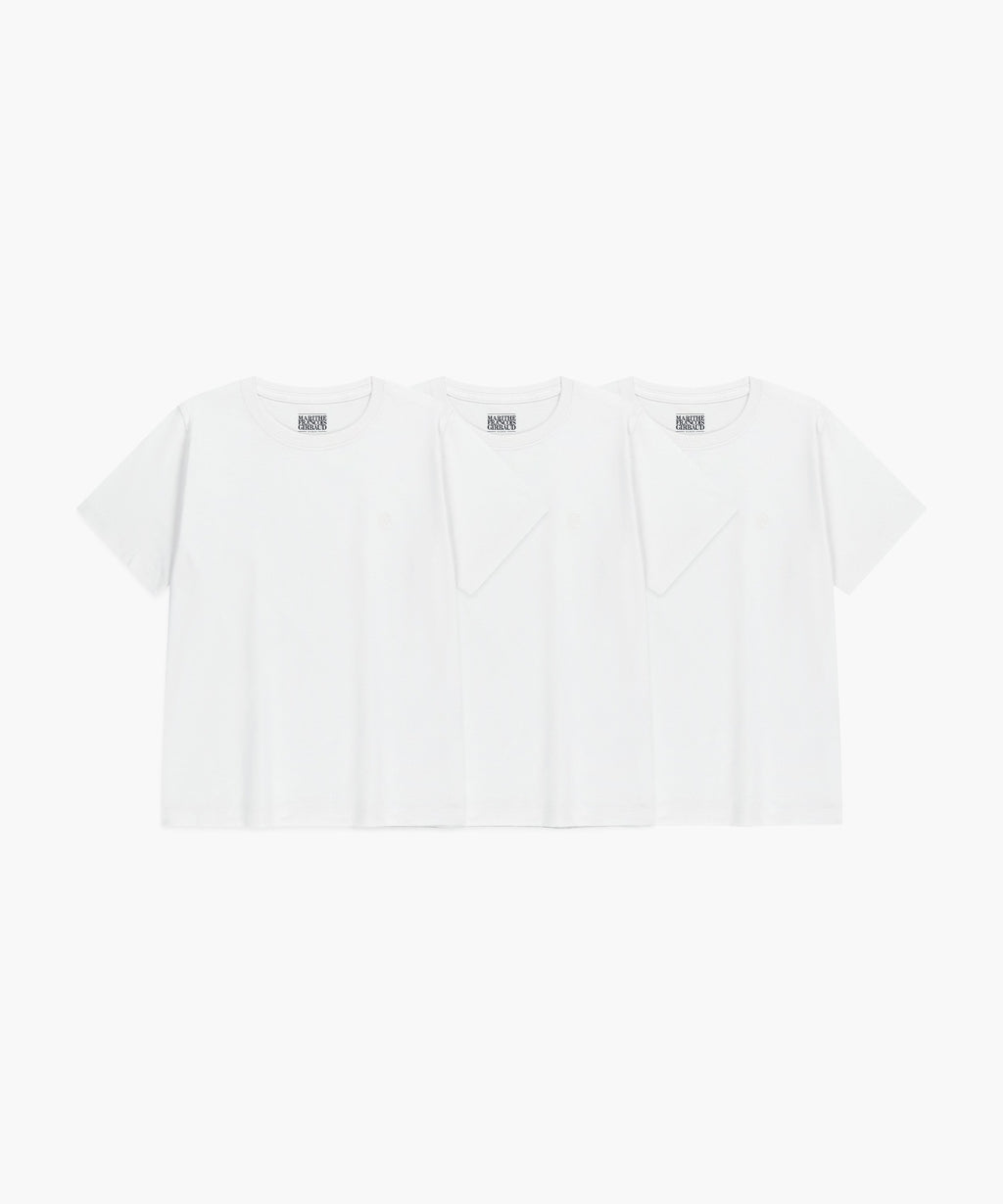 Marithe & Francois Girbaud - 3pack Circle Logo Tee (White) product image 1 | TRAB K-Fashion Australia
