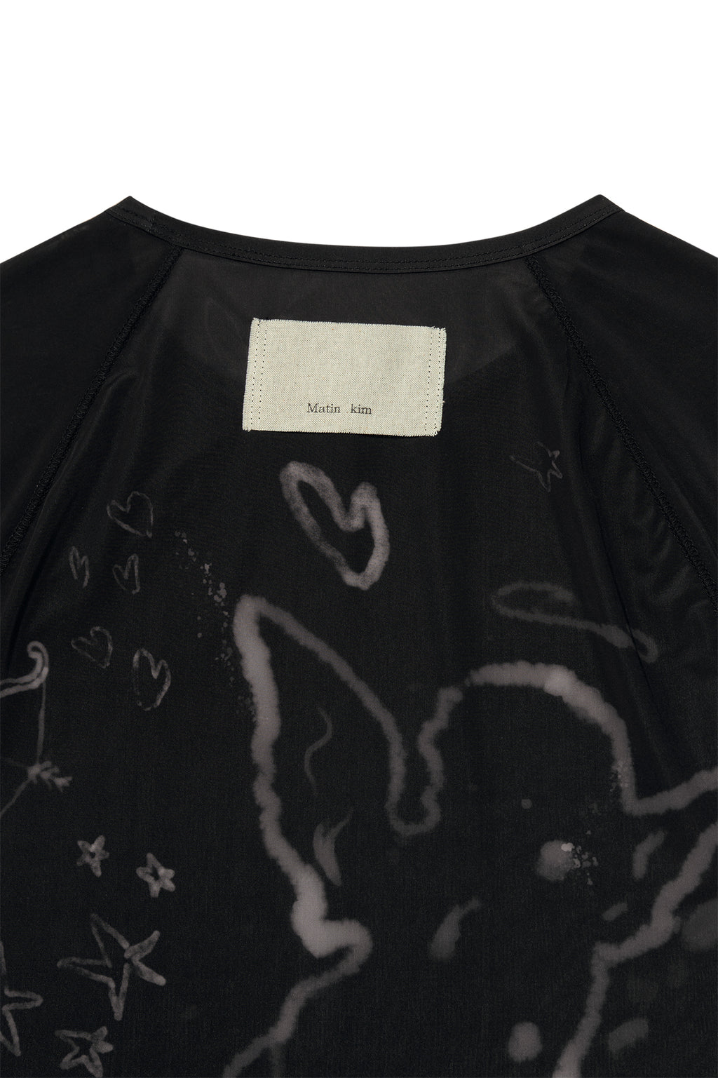 Matin Kim - See Through Printing Top (Black) product image 5 | TRAB K-Fashion Australia