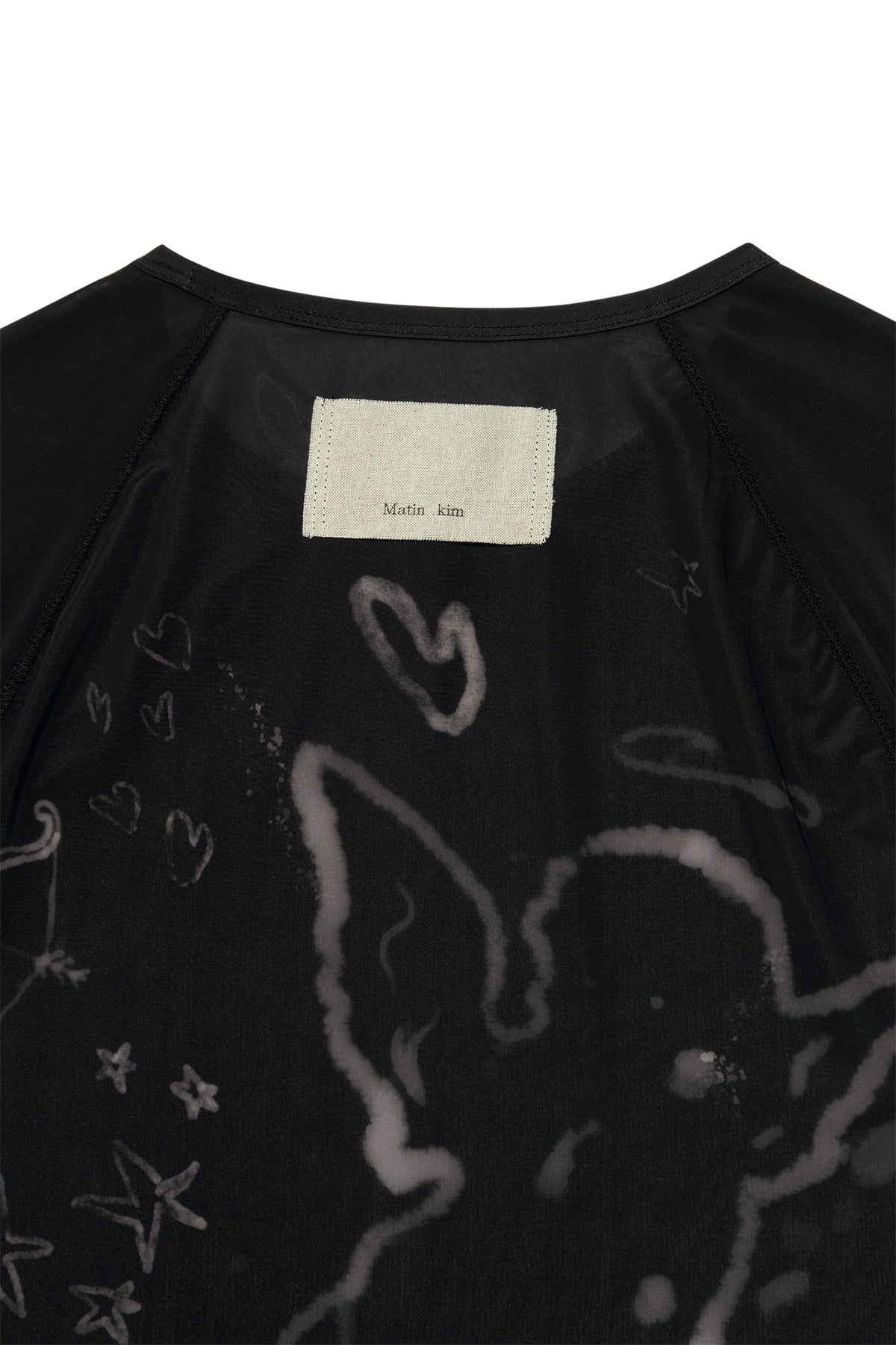 Matin Kim - See Through Printing Top (Black) product image 5 | TRAB K-Fashion Australia