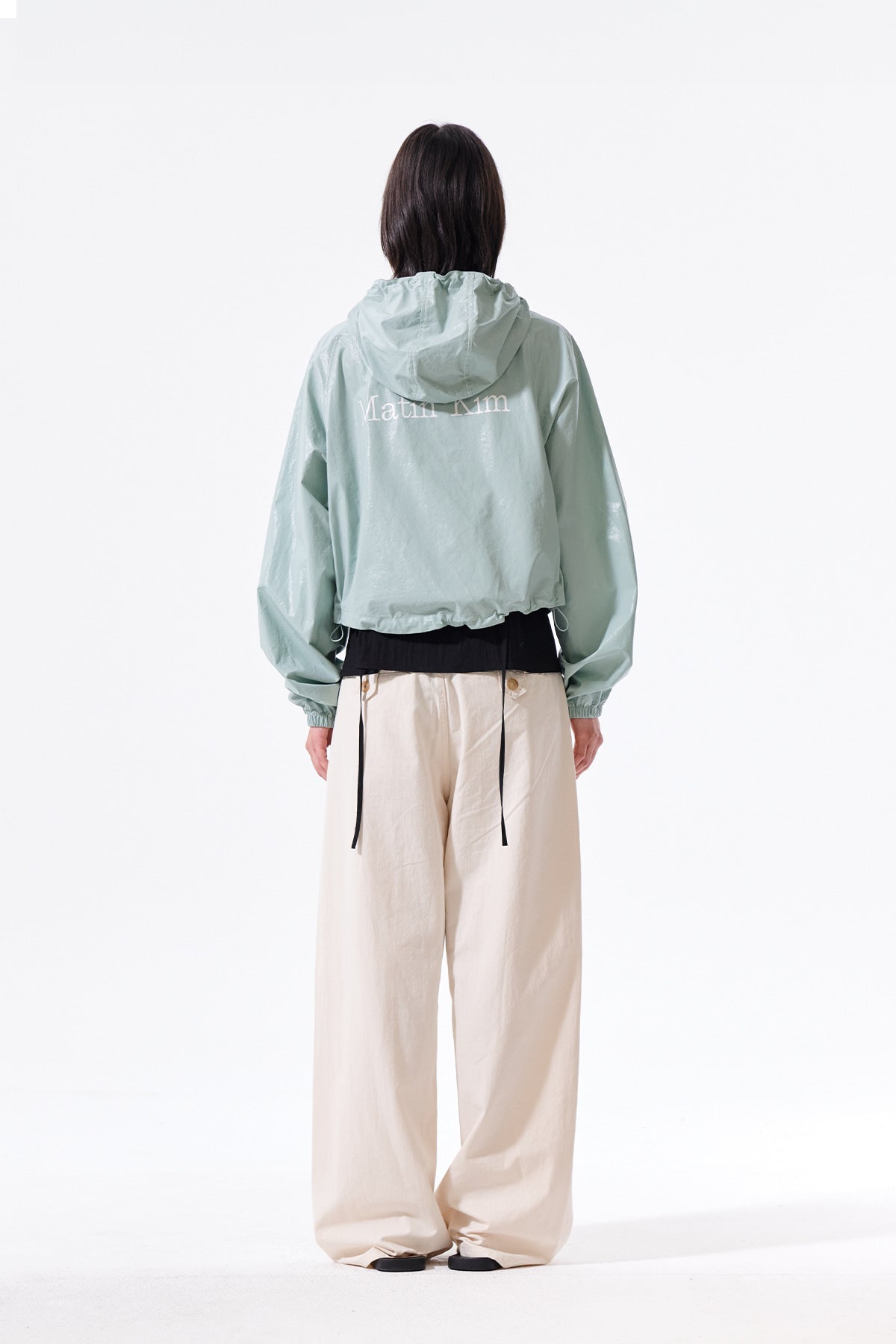 Matin Kim - Matin Crop Hoody Coating Jumper (Mint) product image 7 | TRAB K-Fashion Australia