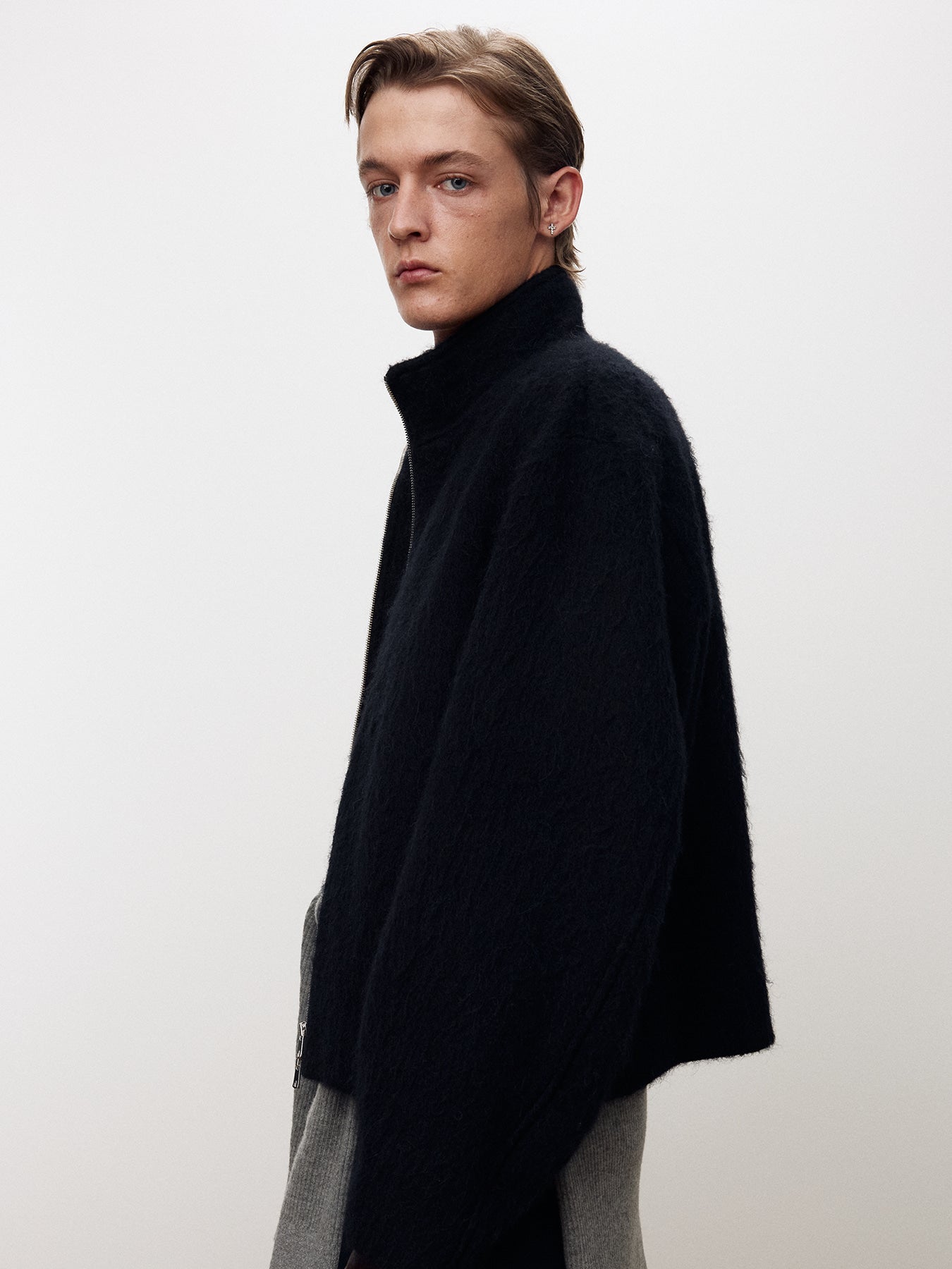 Tonywack - Wool Alpaca Zippered Jacket (Navy) product image 7 | TRAB K-Fashion Australia