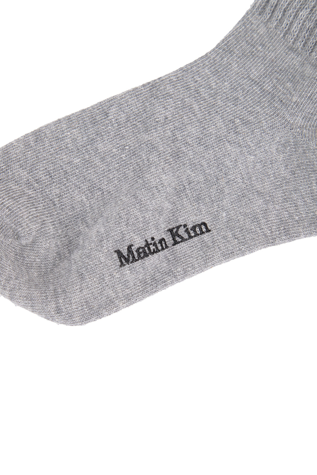 Matin Kim - Small Logo Point Ribbed Socks (Grey) product image 4 | TRAB K-Fashion Australia