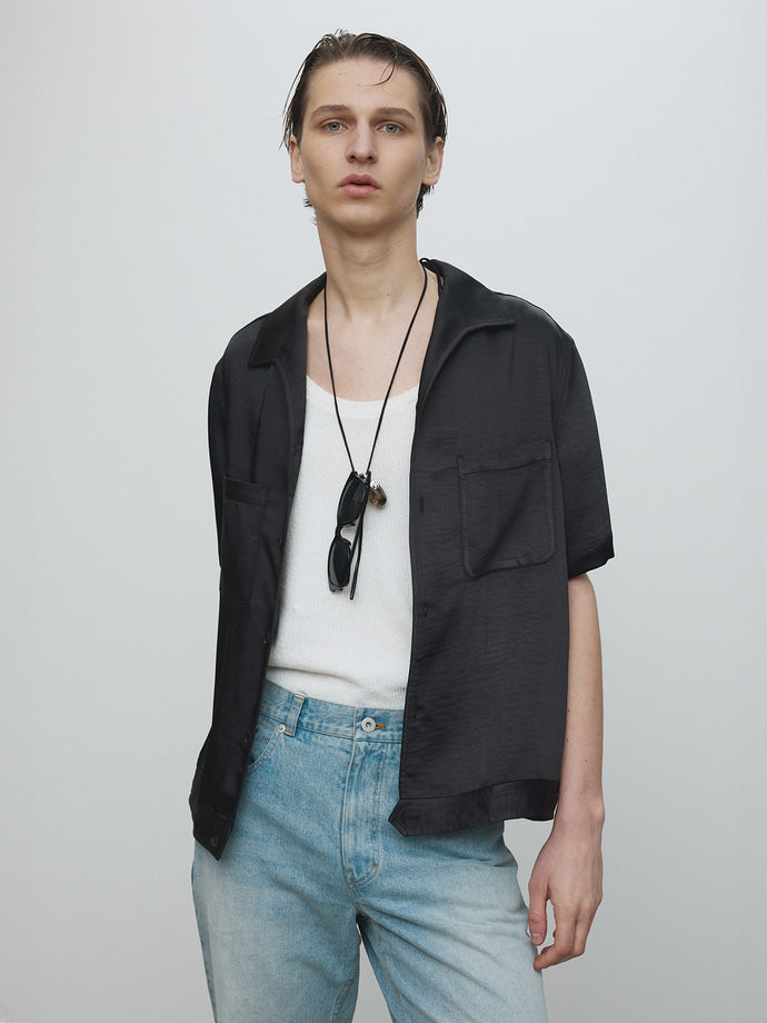 Tonywack - One Piece Collar Half Sleeve Shirt (Black) product image 4 | TRAB K-Fashion Australia