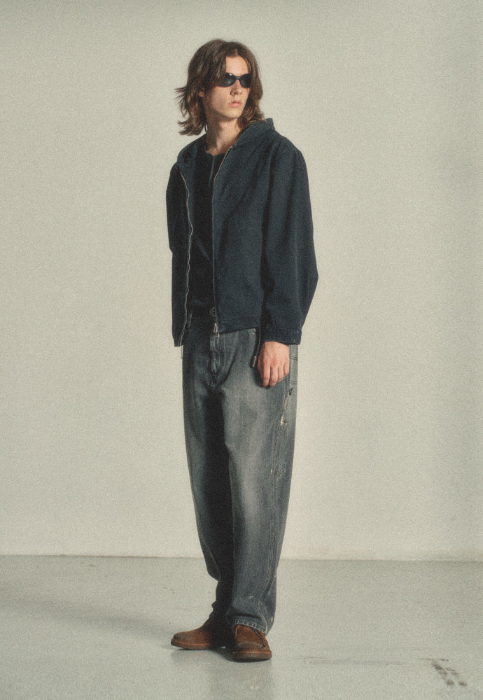 Art if acts - Cotton Hood Zip-up (Vintage Black) product image 5 | TRAB K-Fashion Australia