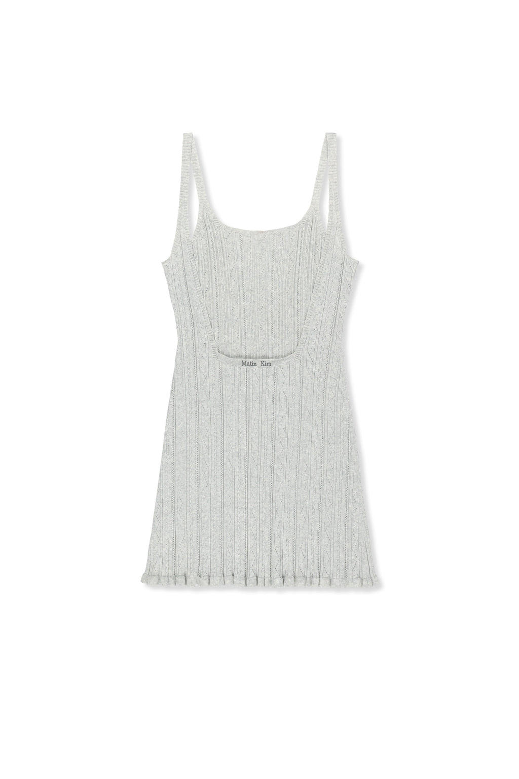 Matin Kim - Open Back Ribbed Knit Dress (Light Grey) product image 2 | TRAB K-Fashion Australia