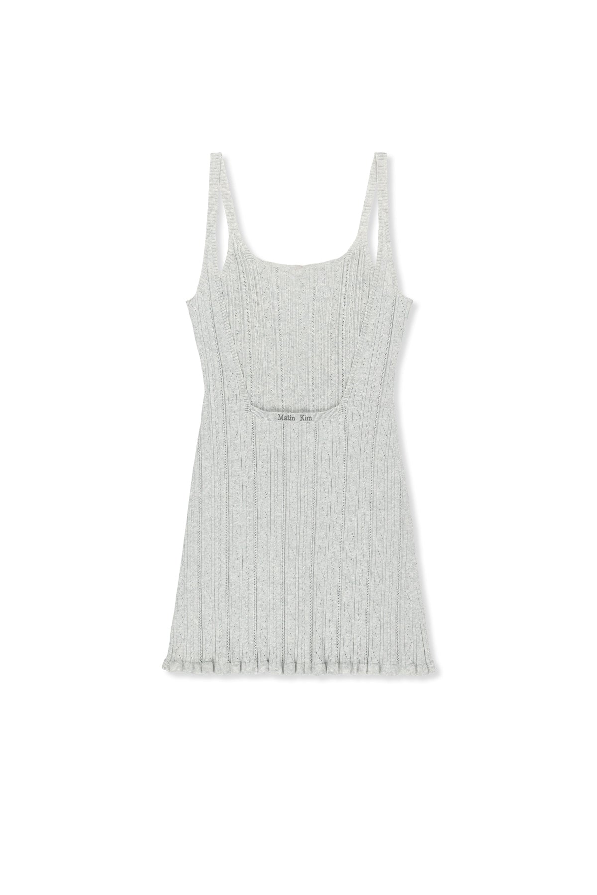 Matin Kim - Open Back Ribbed Knit Dress (Light Grey) product image 2 | TRAB K-Fashion Australia