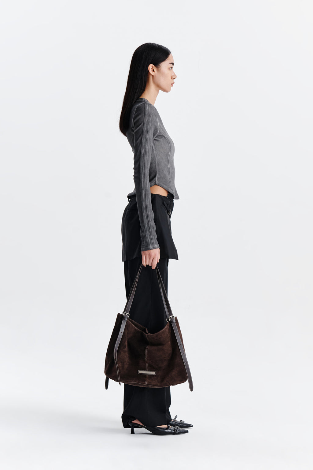 Matin Kim - Slit Point Skirt Trouser (Black) product image 6 | TRAB K-Fashion Australia