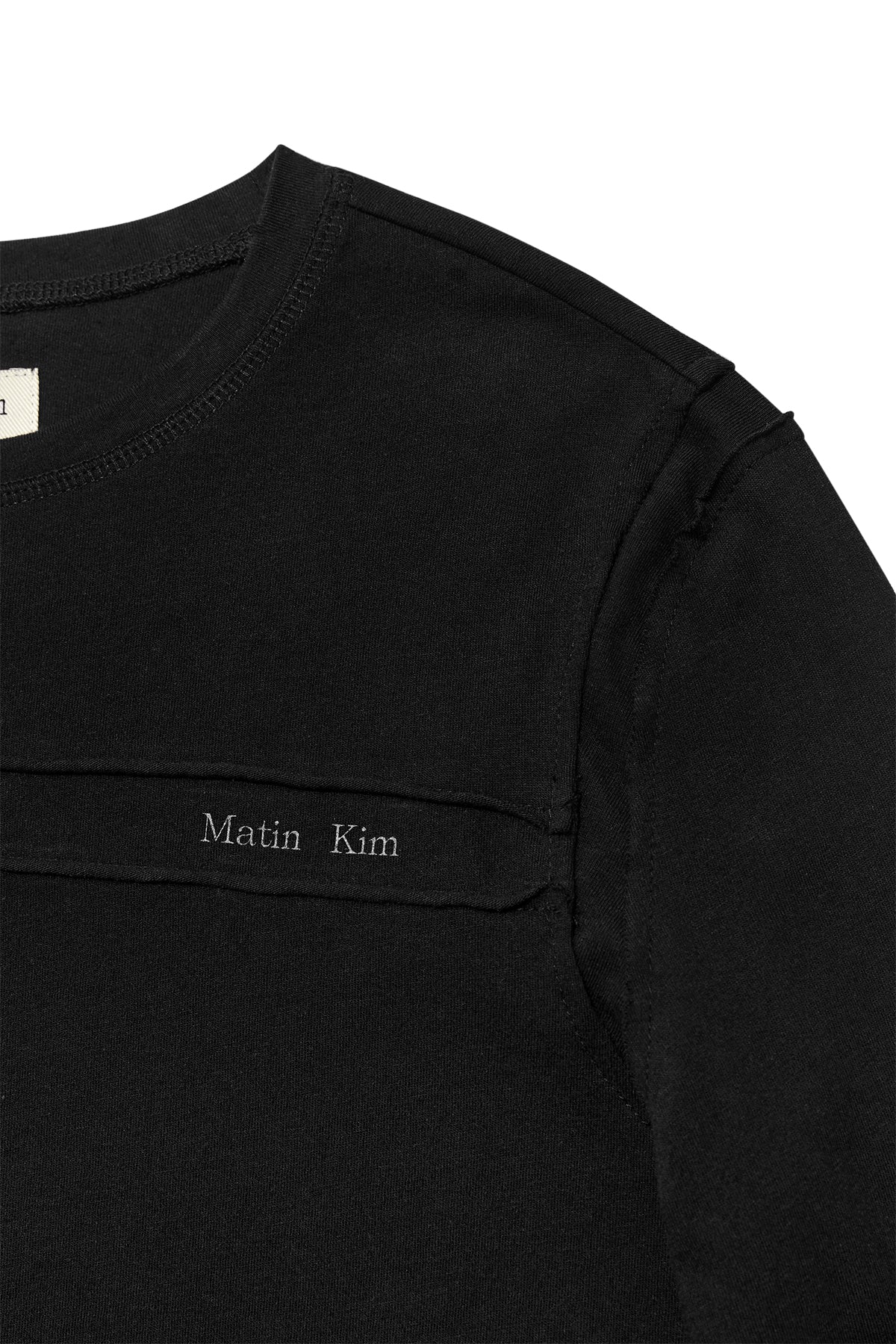 Matin Kim - Cut Line Detail Long Sleeve Logo Top (Black) product image 4 | TRAB K-Fashion Australia
