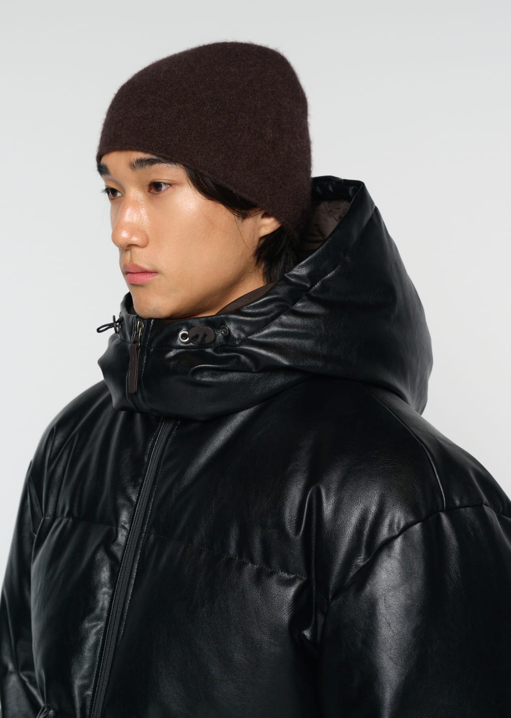 Amomento - [Pre-Order] synthetic leather mid puffer (Black) product image 10 | TRAB K-Fashion Australia