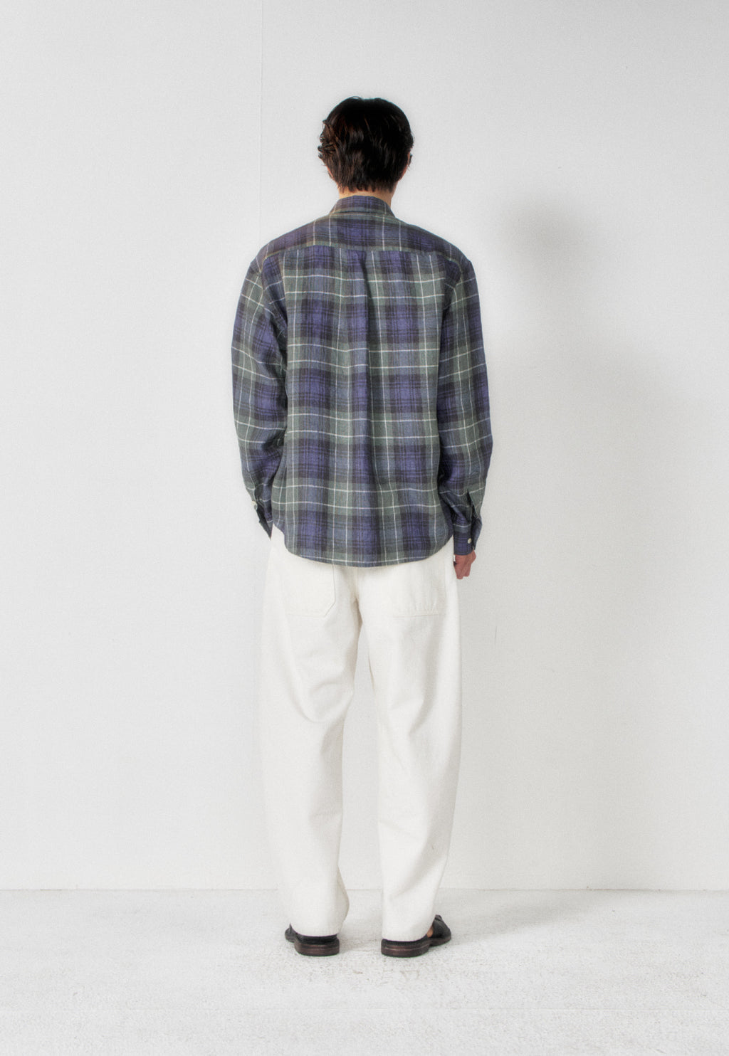 Art if acts - Linen French Check Shirt (Khaki/Blue) product image 3 | TRAB K-Fashion Australia
